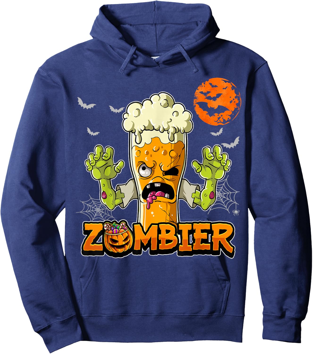 Halloween Zombie Zombier , black Hoodie - Hoodie | Navy