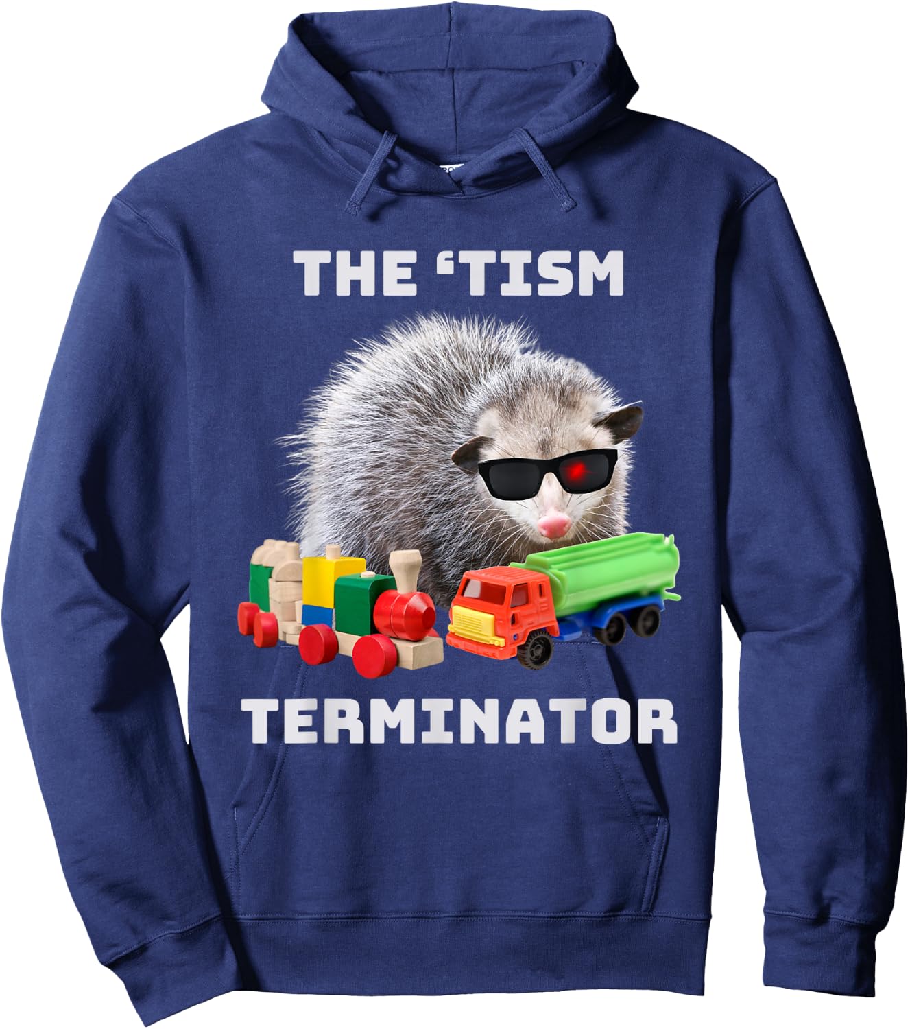 Autism Funny The Tism Meme Autistic Opossum Train Novelty Hoodie - Hoodie | Navy