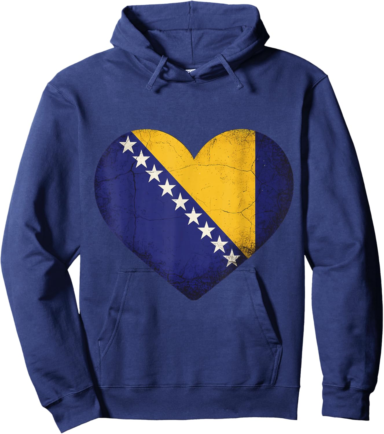 Bosnia Flag Heart Bosnia and Herzegovina Roots Hoodie - Hoodie | Navy