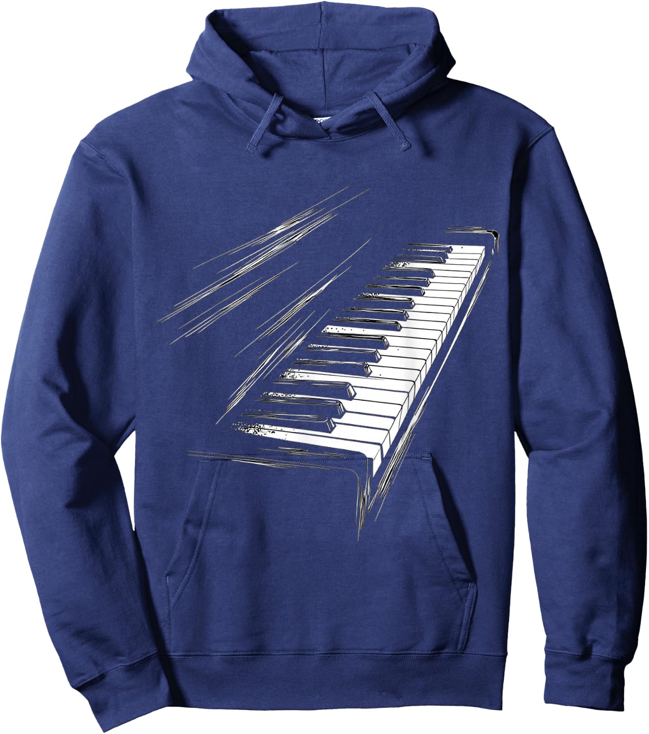 Keyboard Music Instrument Motif Art Keyboard Hoodie - Hoodie | Navy