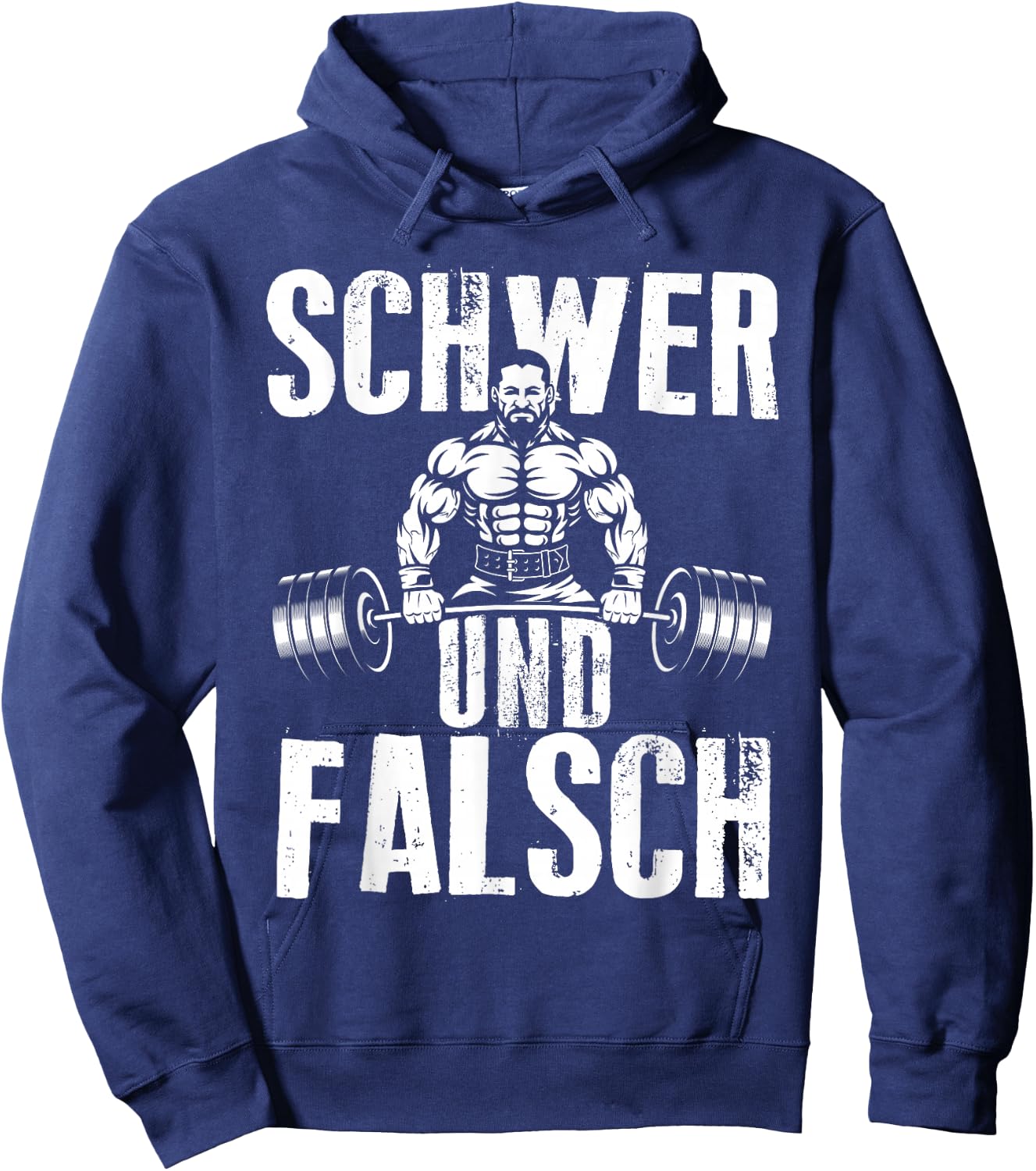Schwer Und Falsch Sport Fan Kraftsport Muskelaufbau Hantel Hoodie - Hoodie | Navy