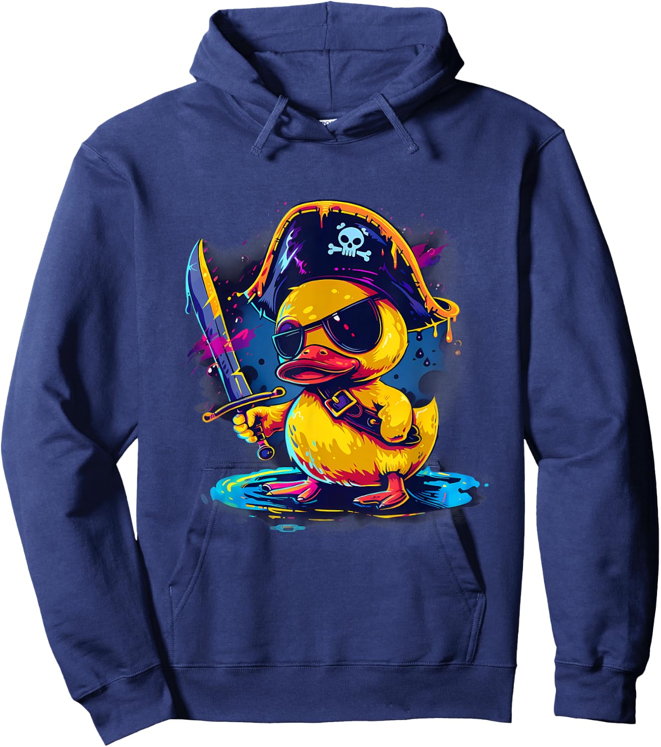 Rubber Duck Pirate Rubber Duckling Artwork Funny Rubber Duck Hoodie - Hoodie | Navy