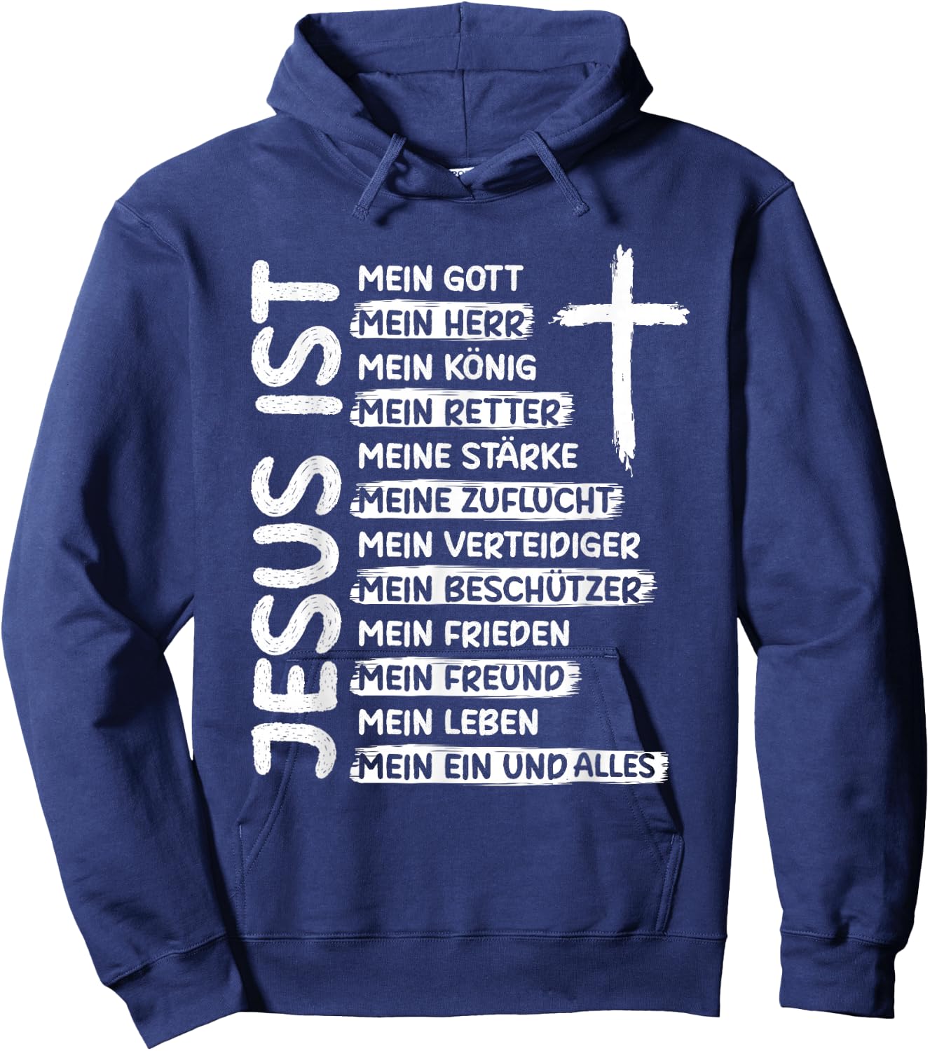 with German Text "Jesus ist Mein Gott Mein Herr" Christianum Christen Jesus, black Hoodie - Hoodie | Navy