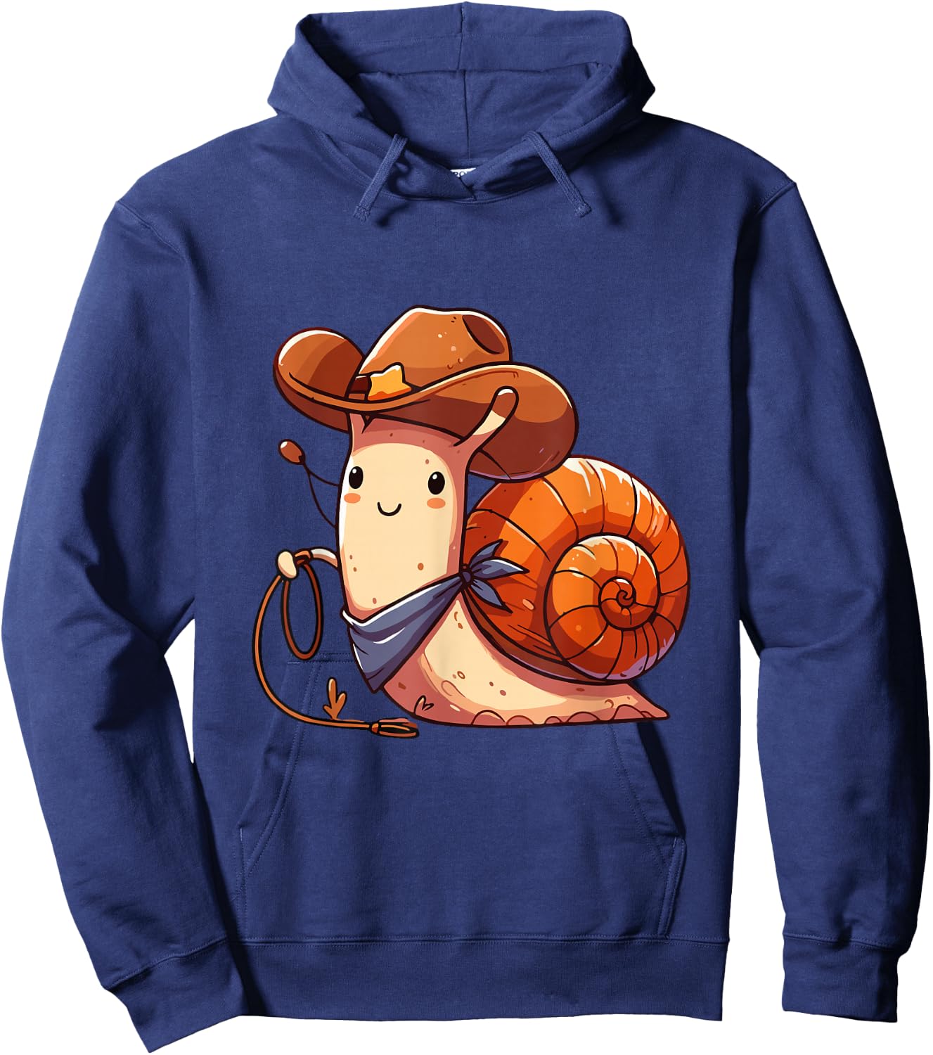 Western Rodeo Cowboy Outfit Hat Snail Texas Animals Hoodie - Hoodie | Navy