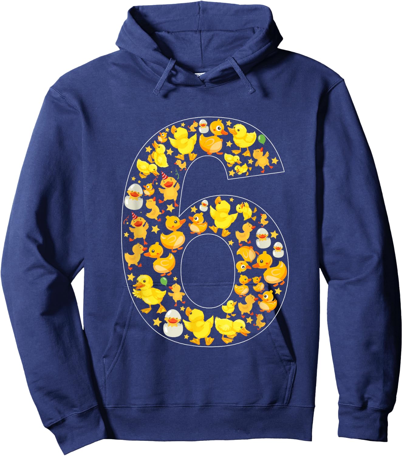6th Birthday Cute Duck Theme 6 Year Old Boy Girl Birthday Hoodie - Hoodie | Navy