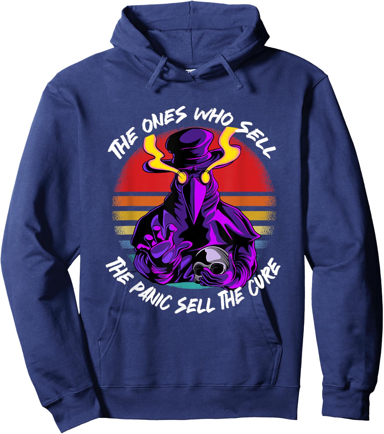 The Ones Who Sell The Panic Sell The Cure plague doctor mask Hoodie - Hoodie | Navy