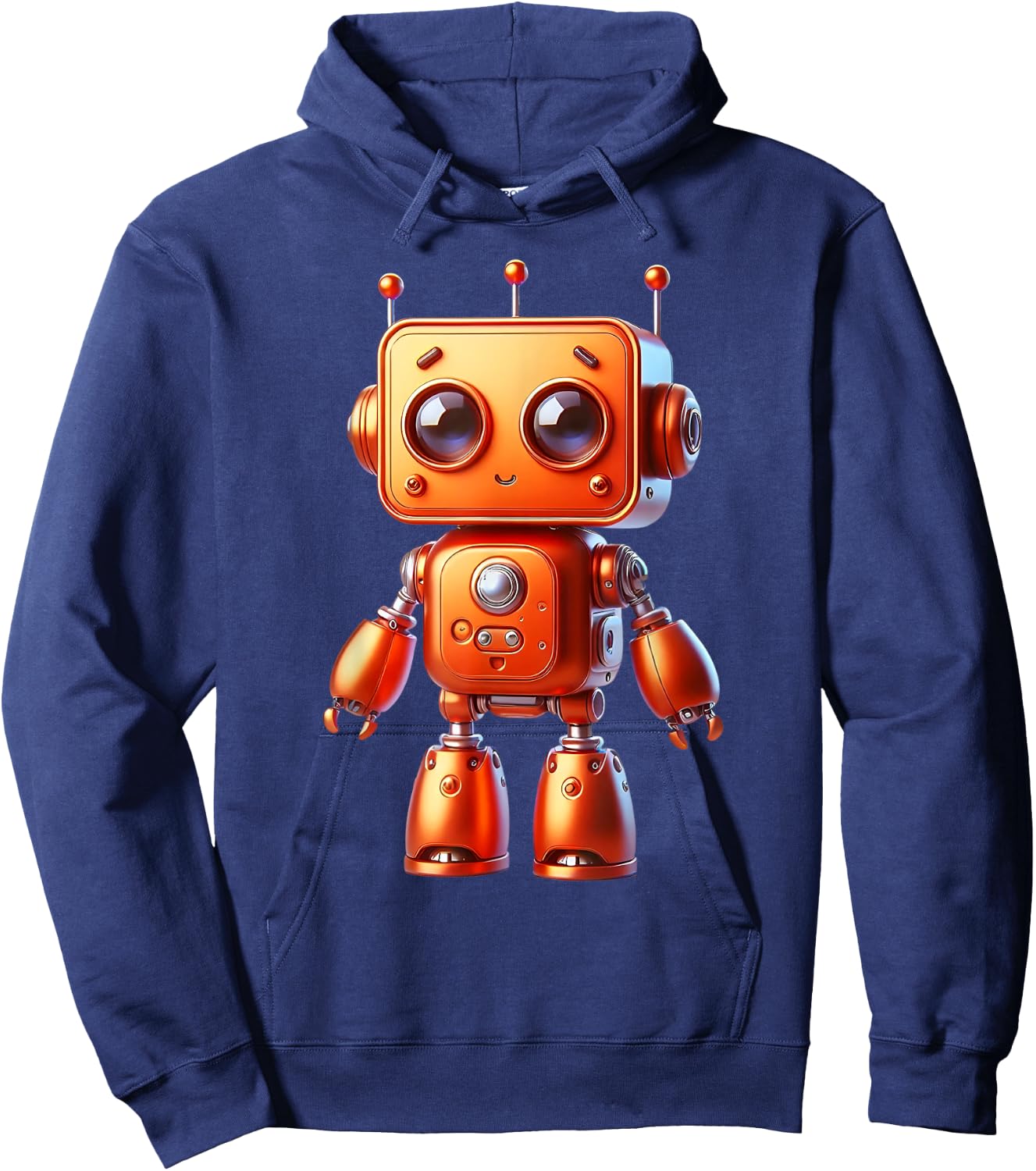 Retro Orange Robot Robotic ROBOT Art Science & Math Boy Hoodie - Hoodie | Navy