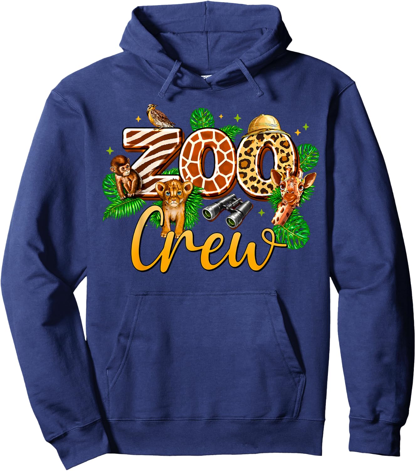 Zoo Crew Safari Wildlife Animal Zoo Keeper Matching Kids Hoodie - Hoodie | Navy