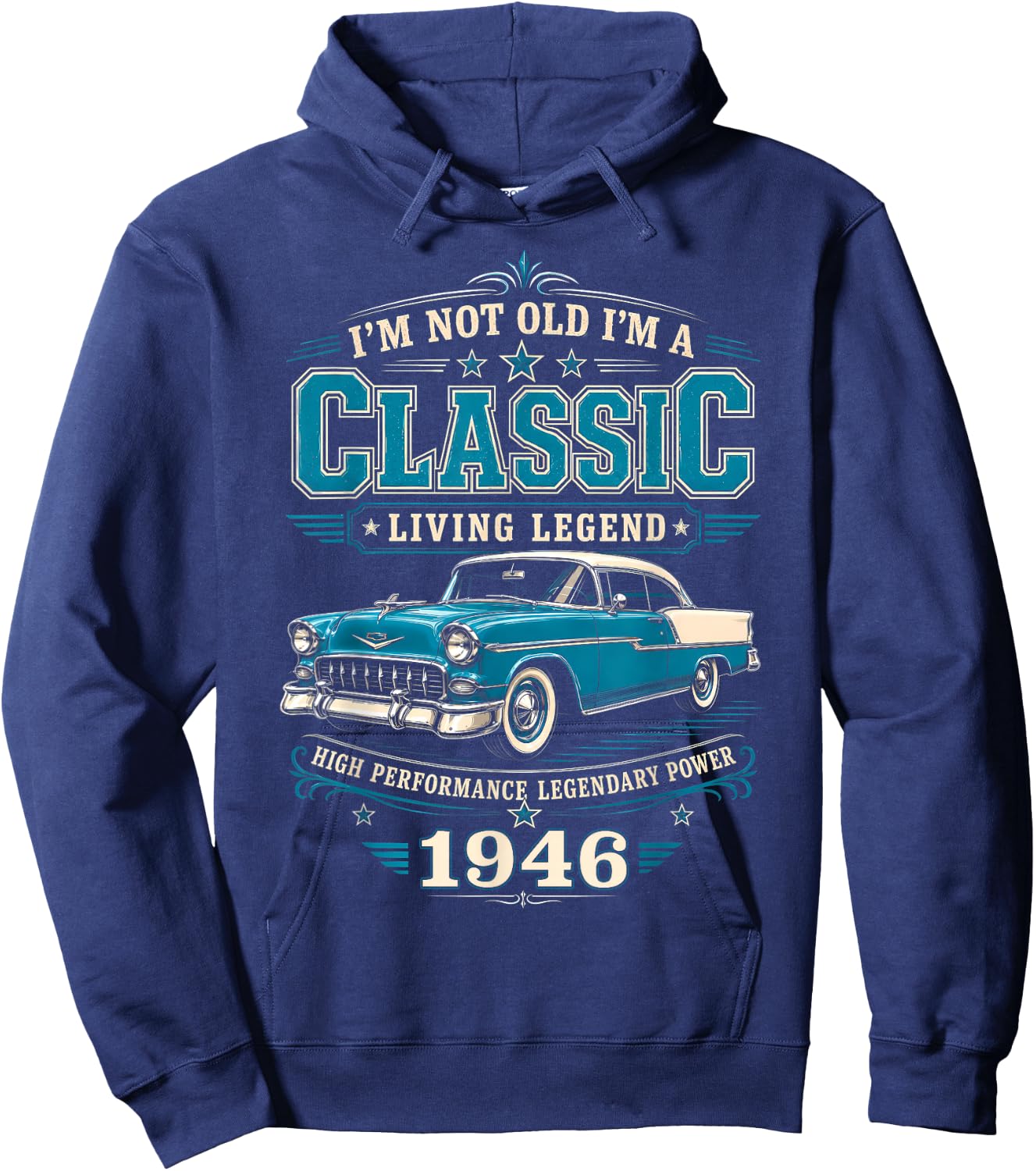 80 Year Old Classic Car 1946 Limited Edition 80th Birthday Hoodie - Hoodie | Navy