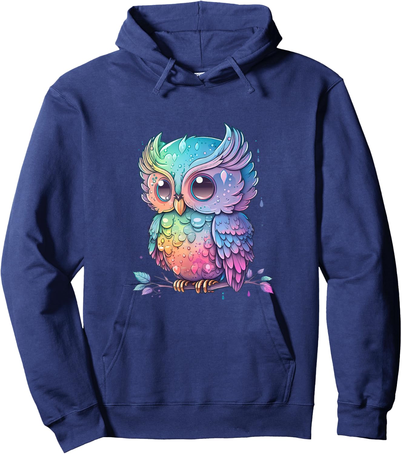 Bunte Eule mit großen Augen Hoodie - Hoodie | Navy