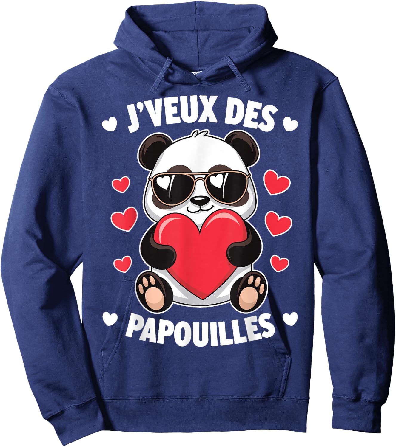 I Want Papouilles Love Couple Humor Valentine's Day , Black, S Hoodie - Hoodie | Navy