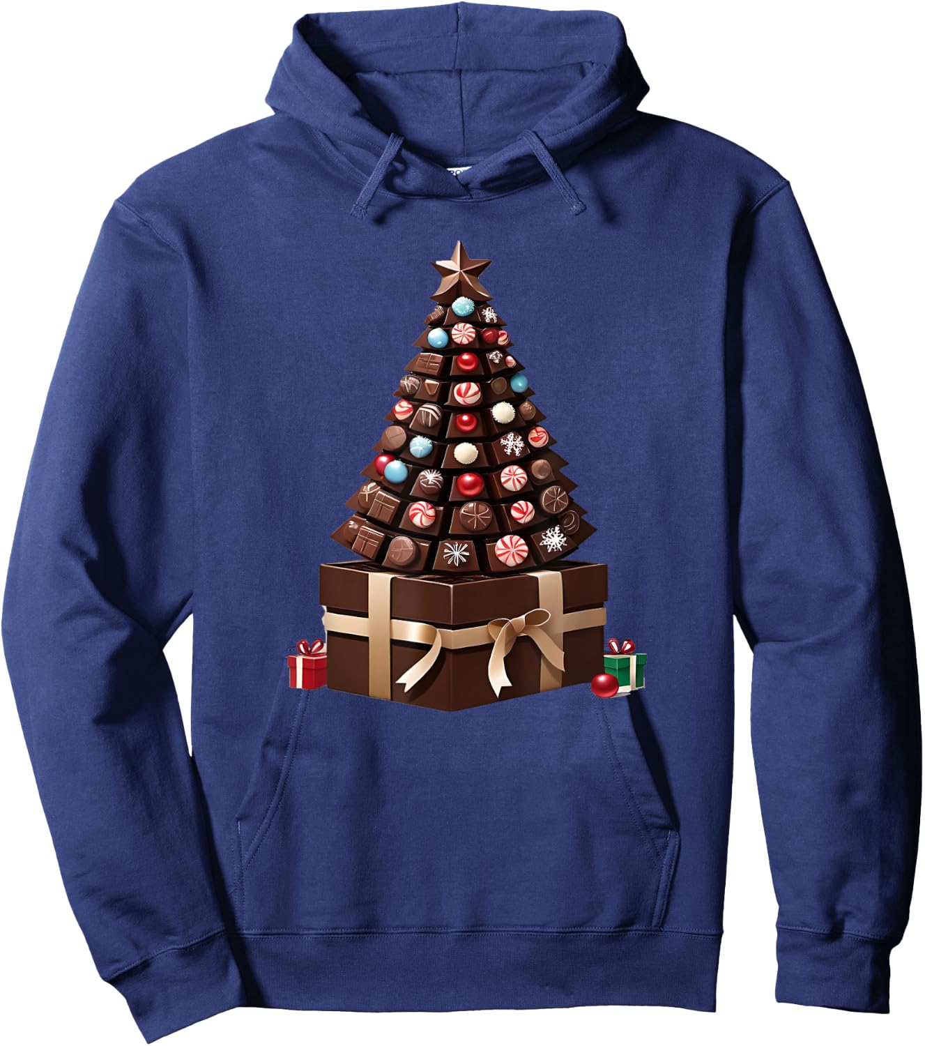 Box of Chocolates Christmas Tree Hoodie - Hoodie | Navy