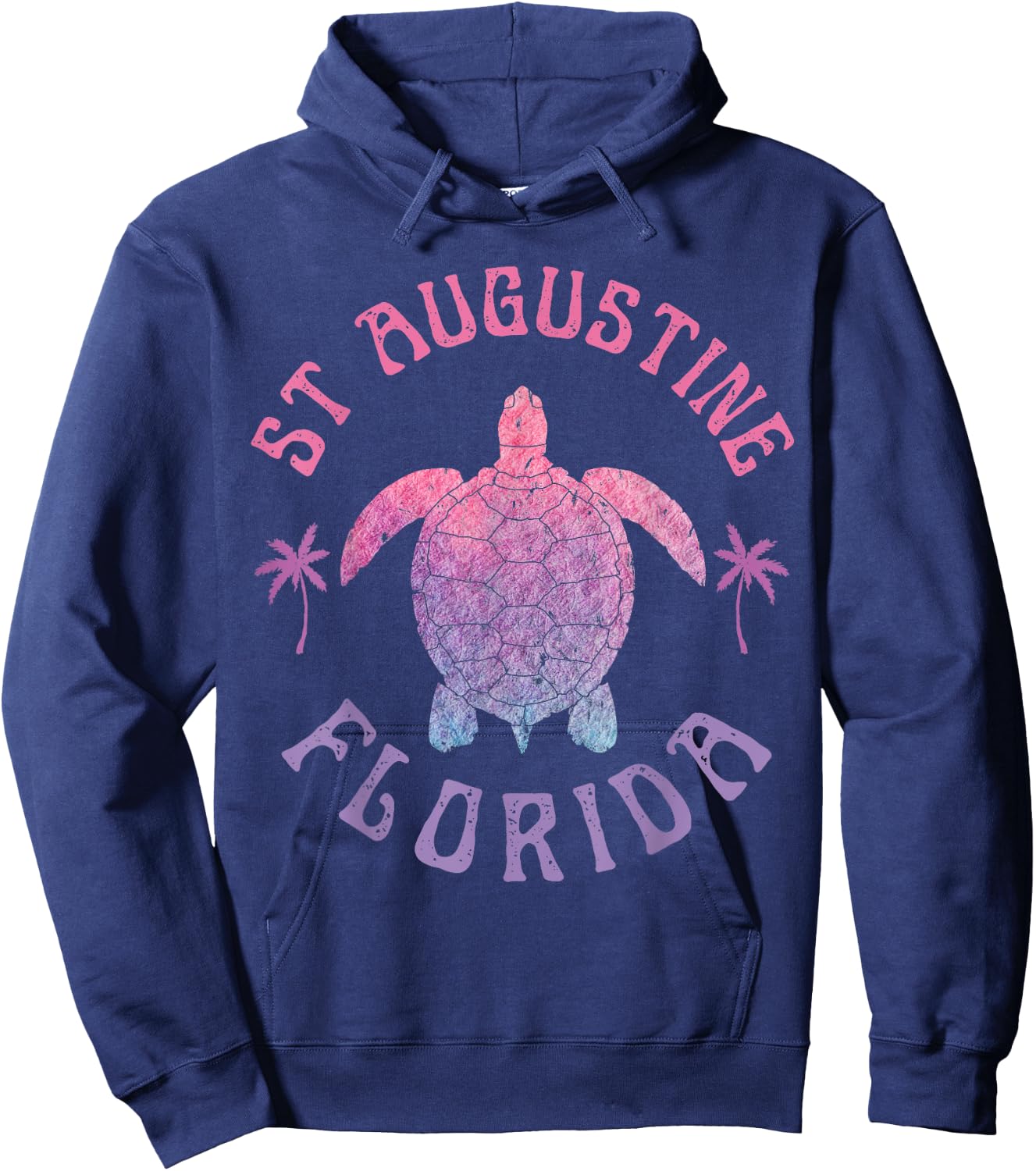 St Augustine Beach Florida Sea Turtle Summer Vacation Cute Hoodie - Hoodie | Navy
