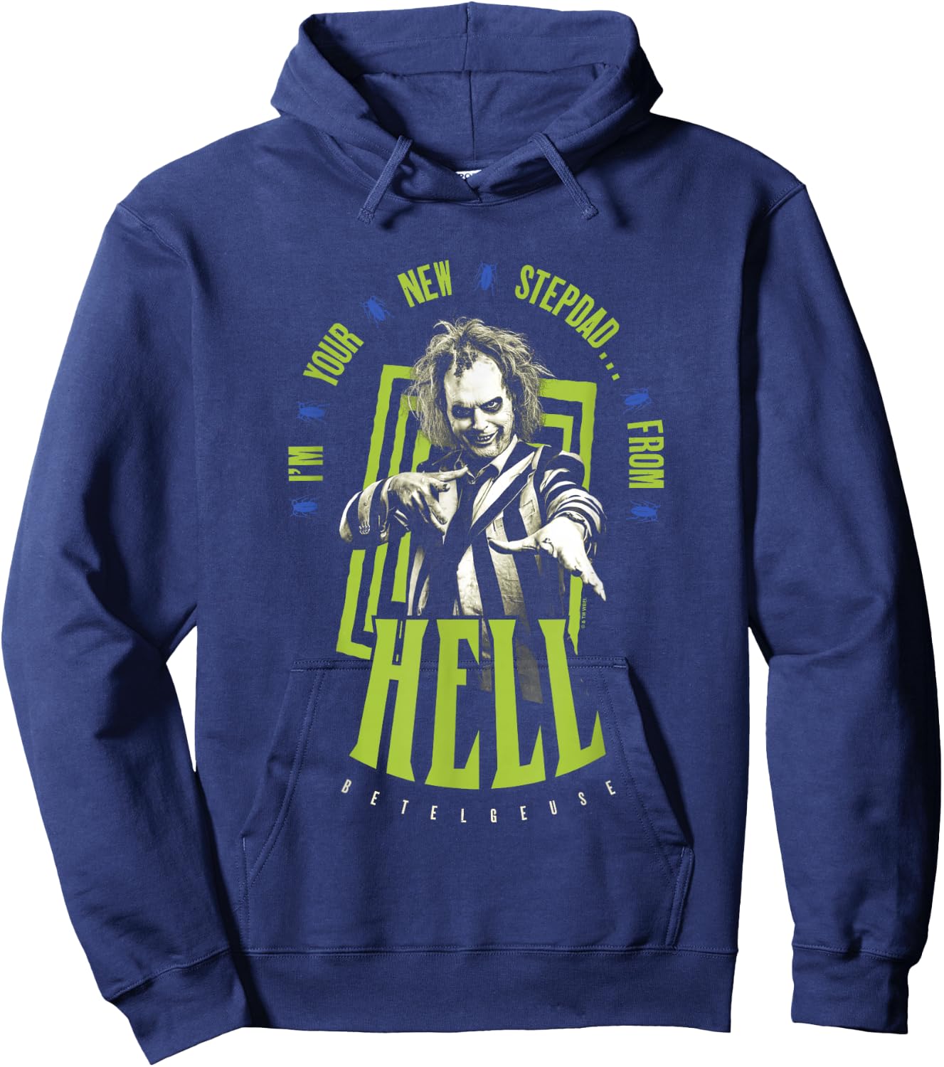 Beetlejuice Beetlejuice I'm Your New Stepdad Vintage Hoodie - Hoodie | Navy