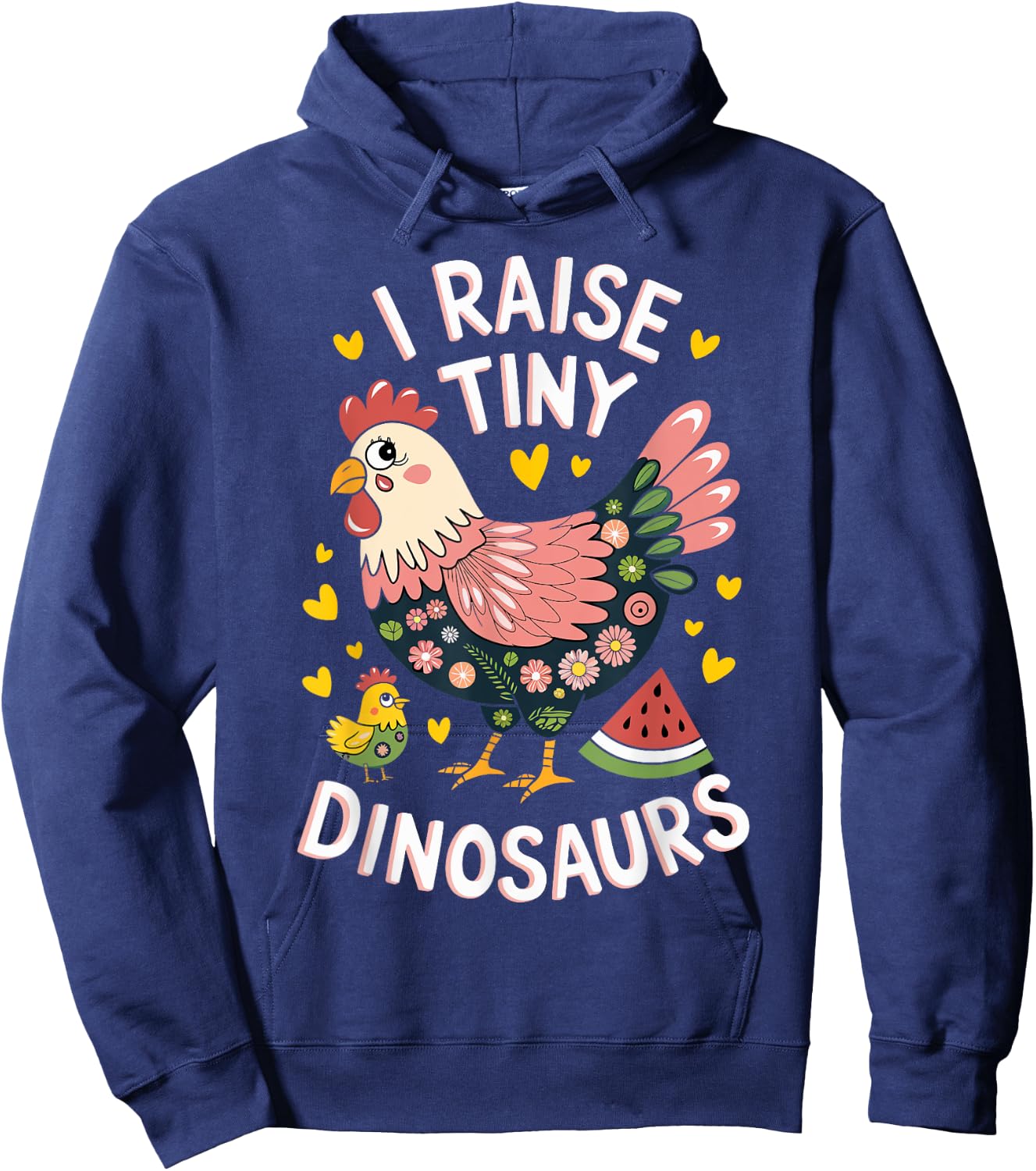 Chicken I Raise Tiny Dinosaurs Hoodie - Hoodie | Navy