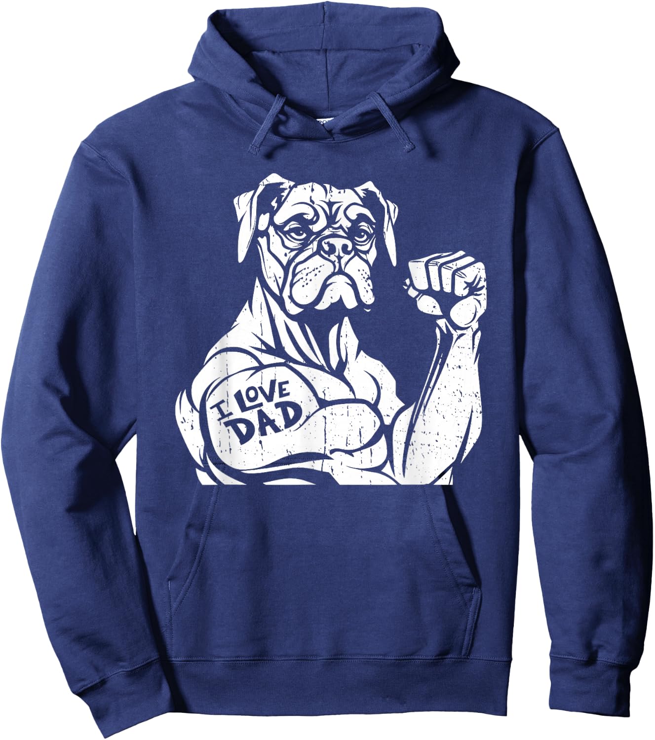 Boxer Dog Breed - Four-legged German Boxer Hoodie - Hoodie | Navy