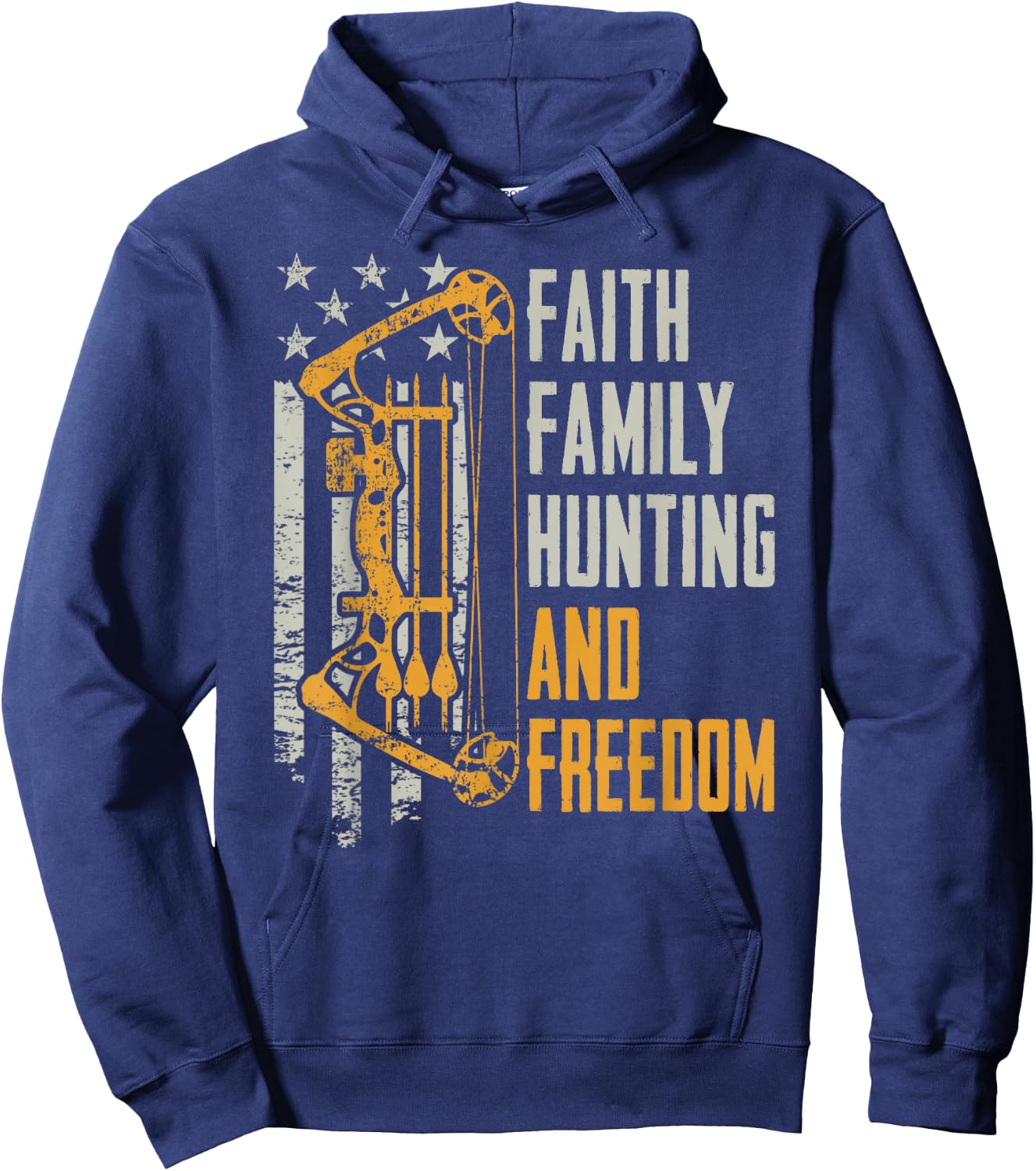Faith Family Hunting Freedom - Christian Archery Bow Hunting Hoodie - Hoodie | Navy