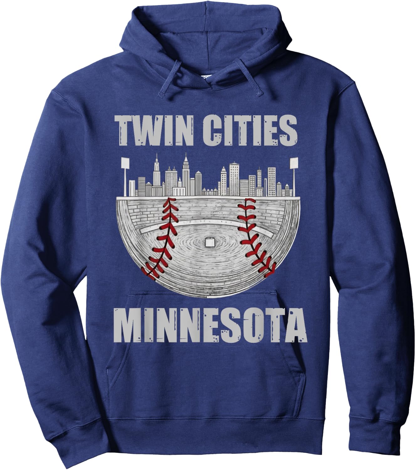 Cool Twin Cities Minnesota MN Baseball Skyline Hoodie - Hoodie | Navy