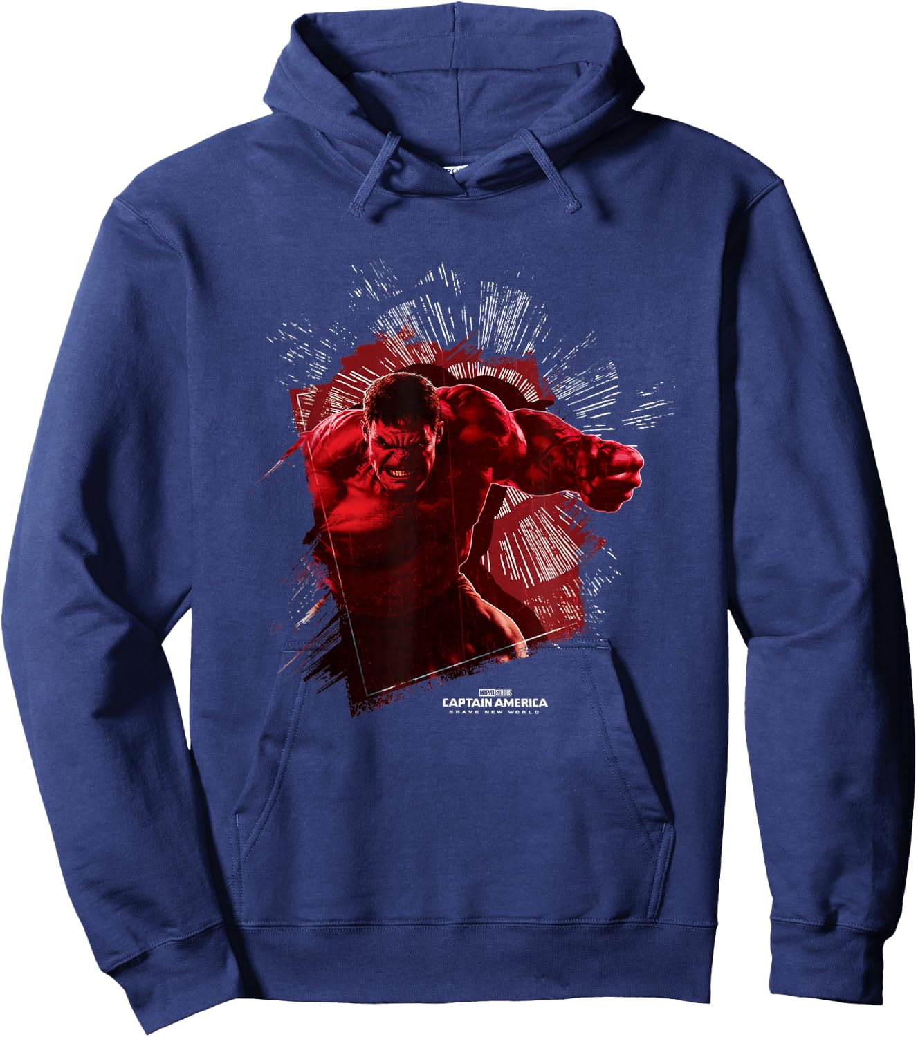 Marvel Captain America: Brave New World Red Hulk Smash , Black, S Hoodie - Hoodie | Navy
