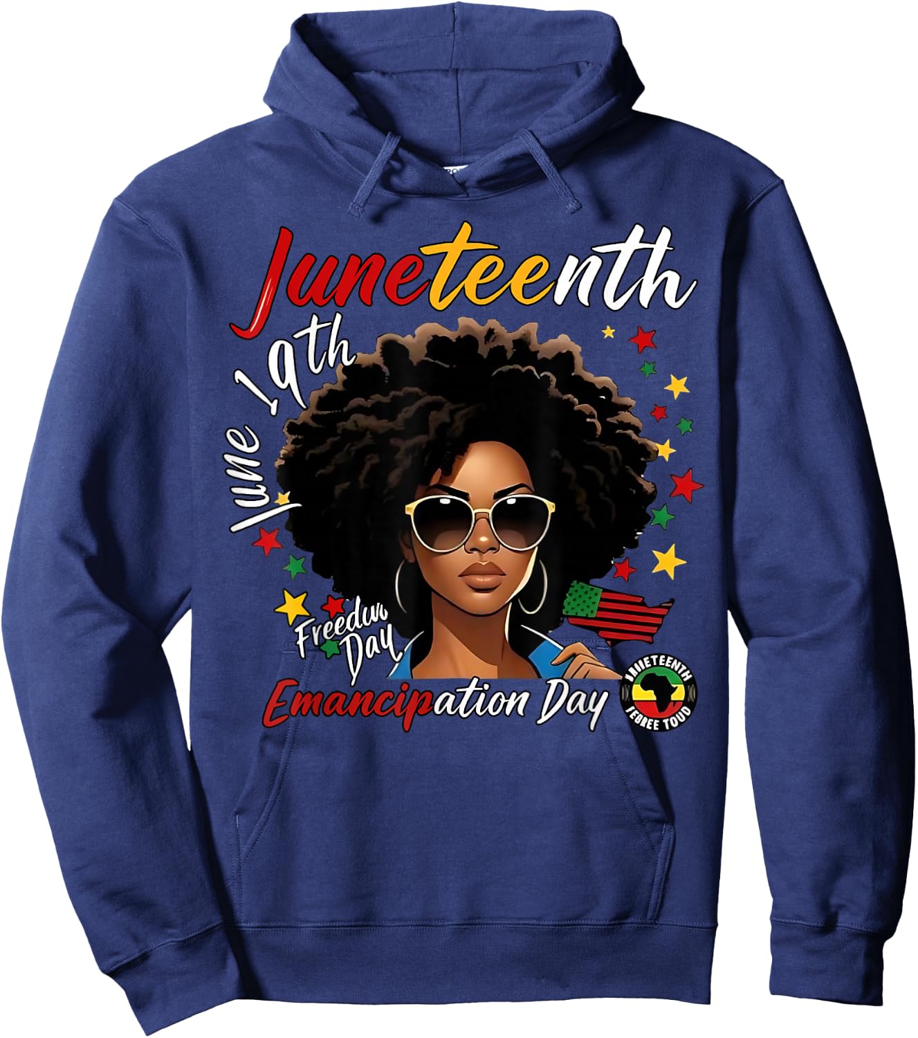 Juneteenth Emancipation Day Black June 19th 1865 Men Women Hoodie - Hoodie | Navy