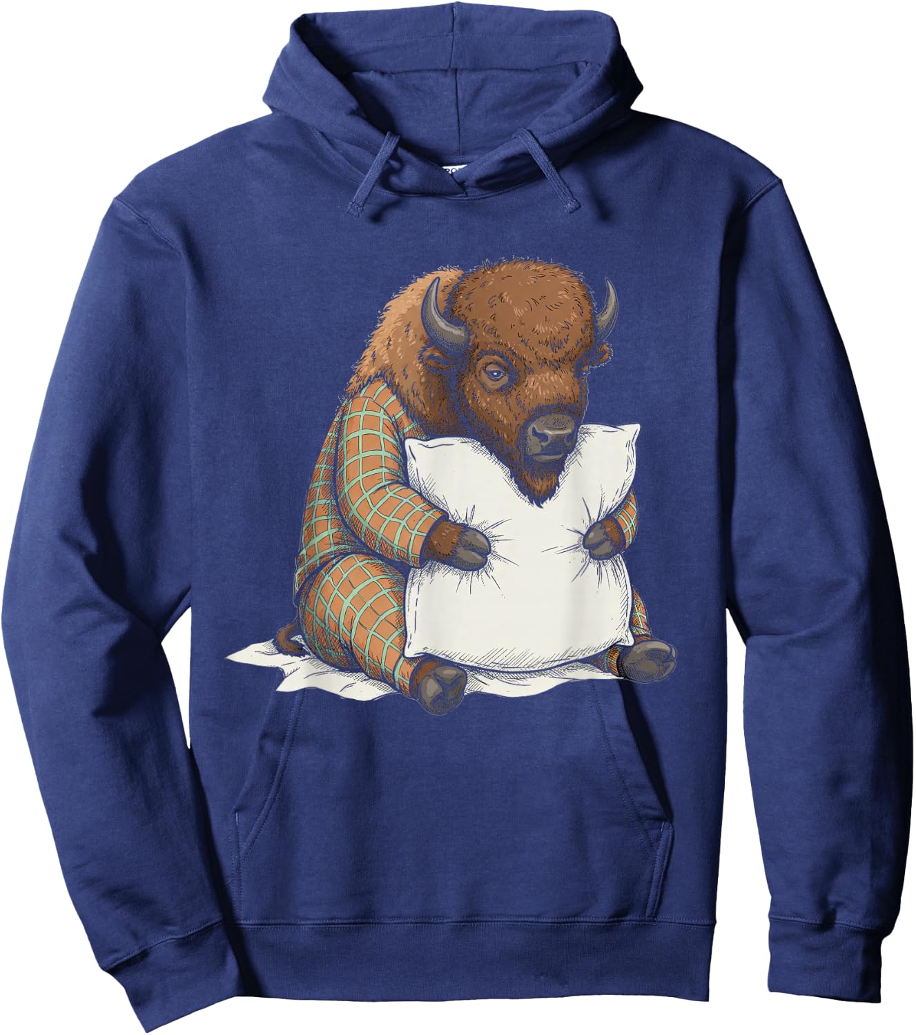 Funny Sleepy Bison Pajama Women Men Kids Boys And Girls Hoodie - Hoodie | Navy