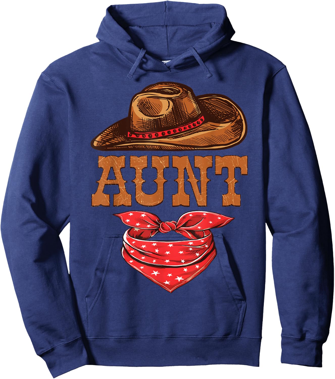 Aunt Western Birthday Cowboy Cowgirl Family Matching Hoodie - Hoodie | Navy