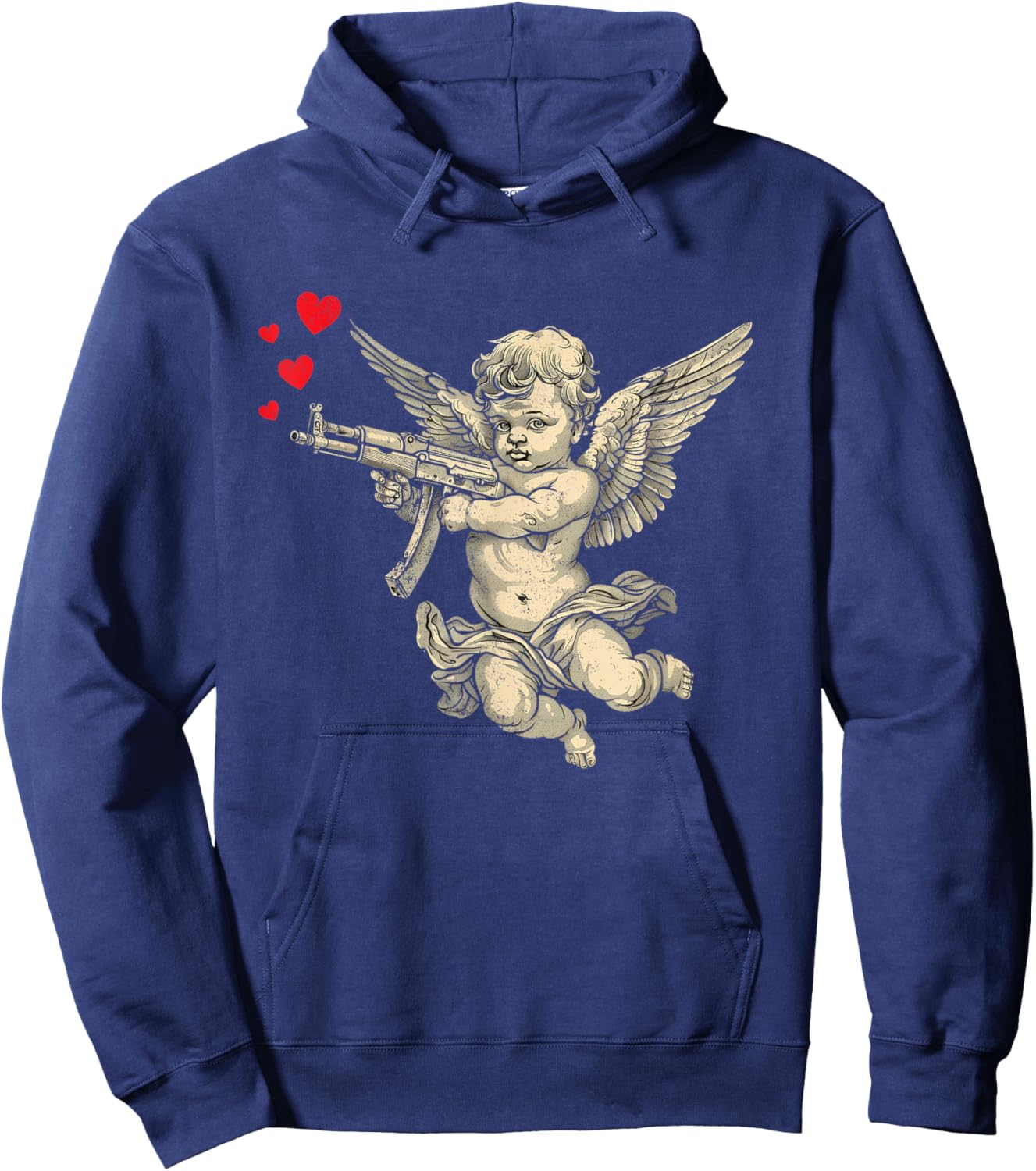 Cherub Angel Cupid Vintage Aesthetic Sarcastic Valentines Hoodie - Hoodie | Navy