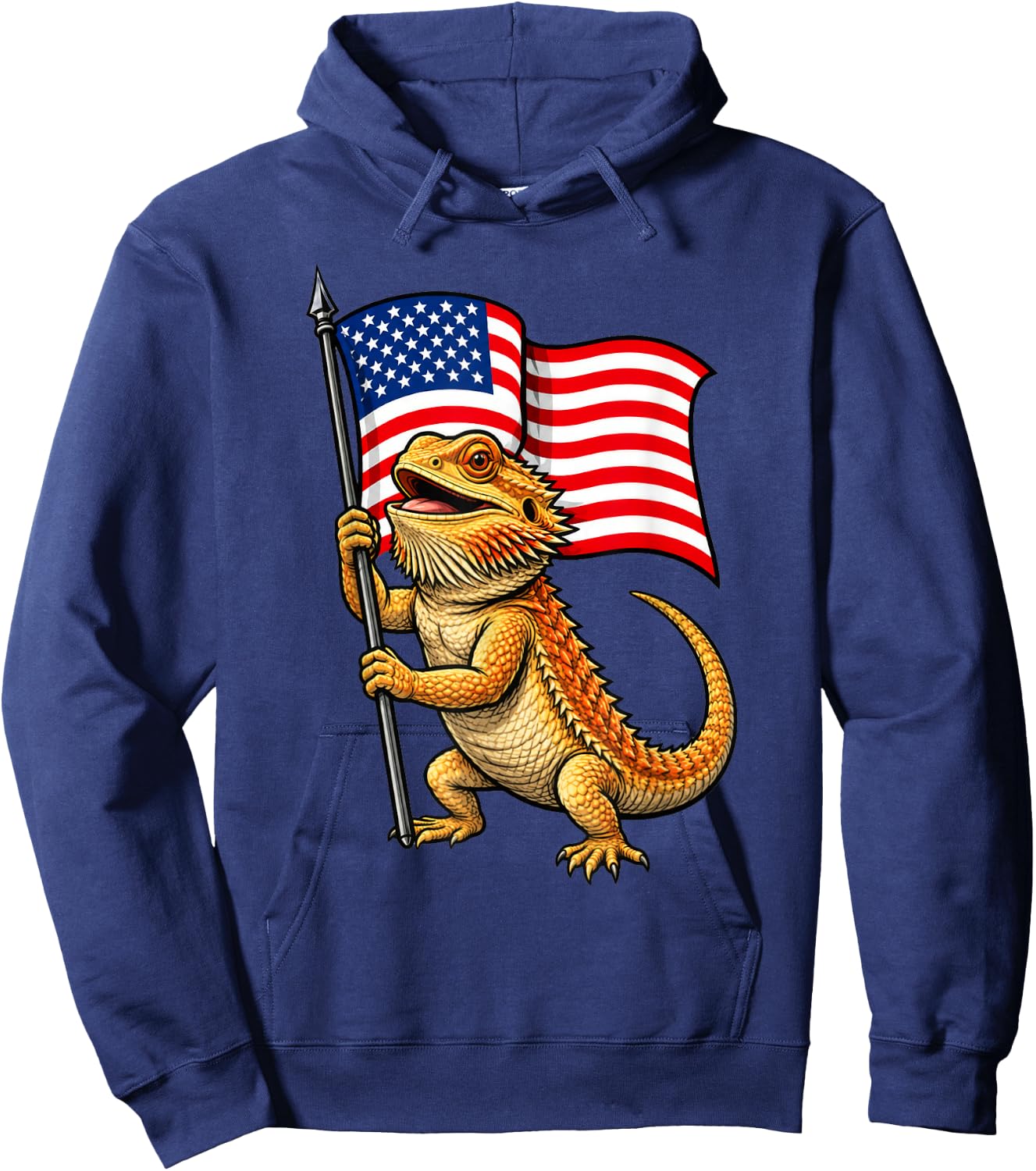 American Flag Bearded Dragon 4th of July Hoodie - Hoodie | Navy