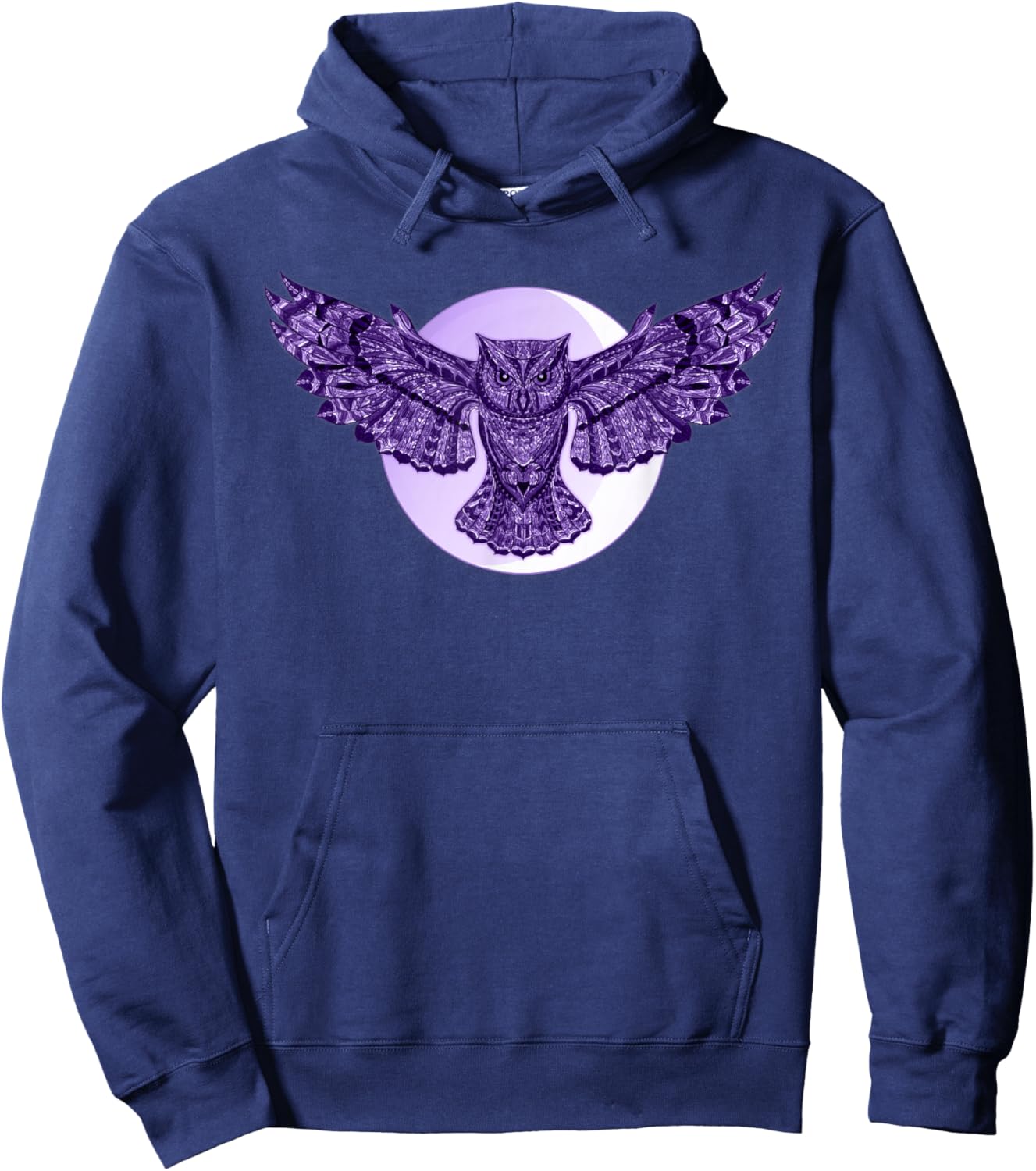Purple Owl Full Moon for Owl-Lovers Owl Totem Hoodie - Hoodie | Navy