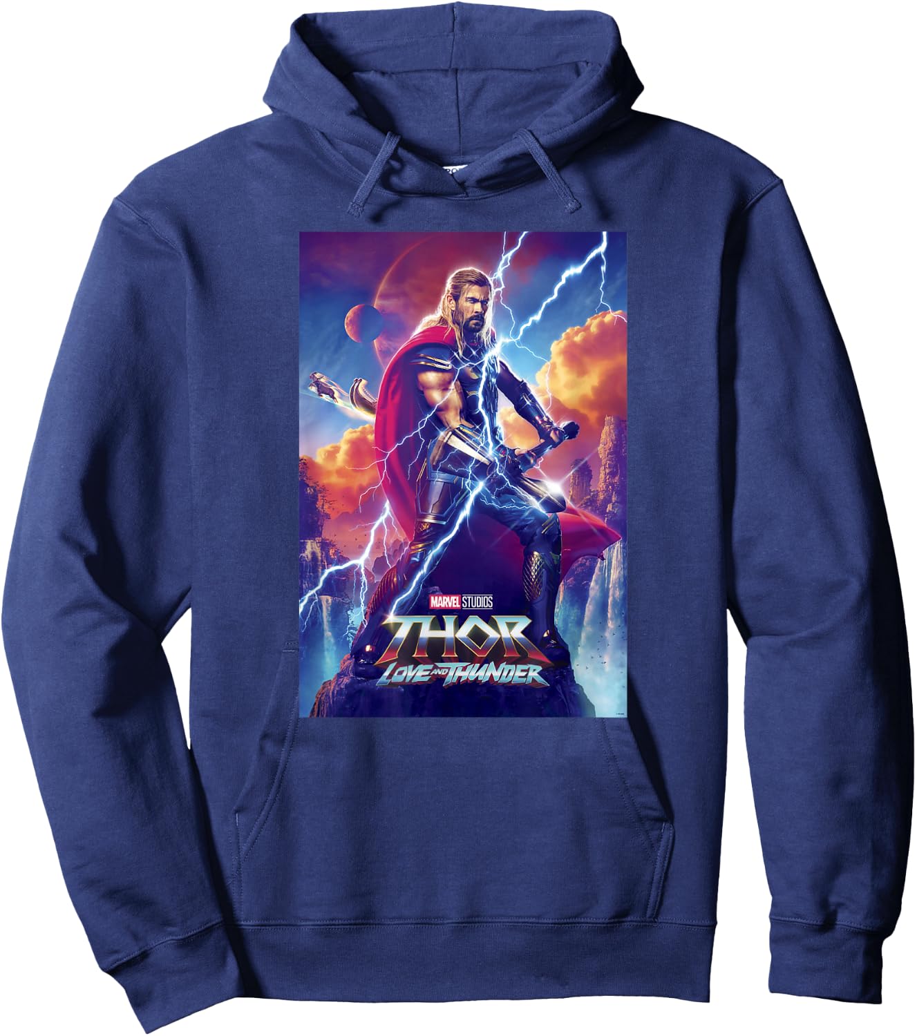 Marvel Thor: Love and Thunder Thor Odinson Poster Hoodie - Hoodie | Navy