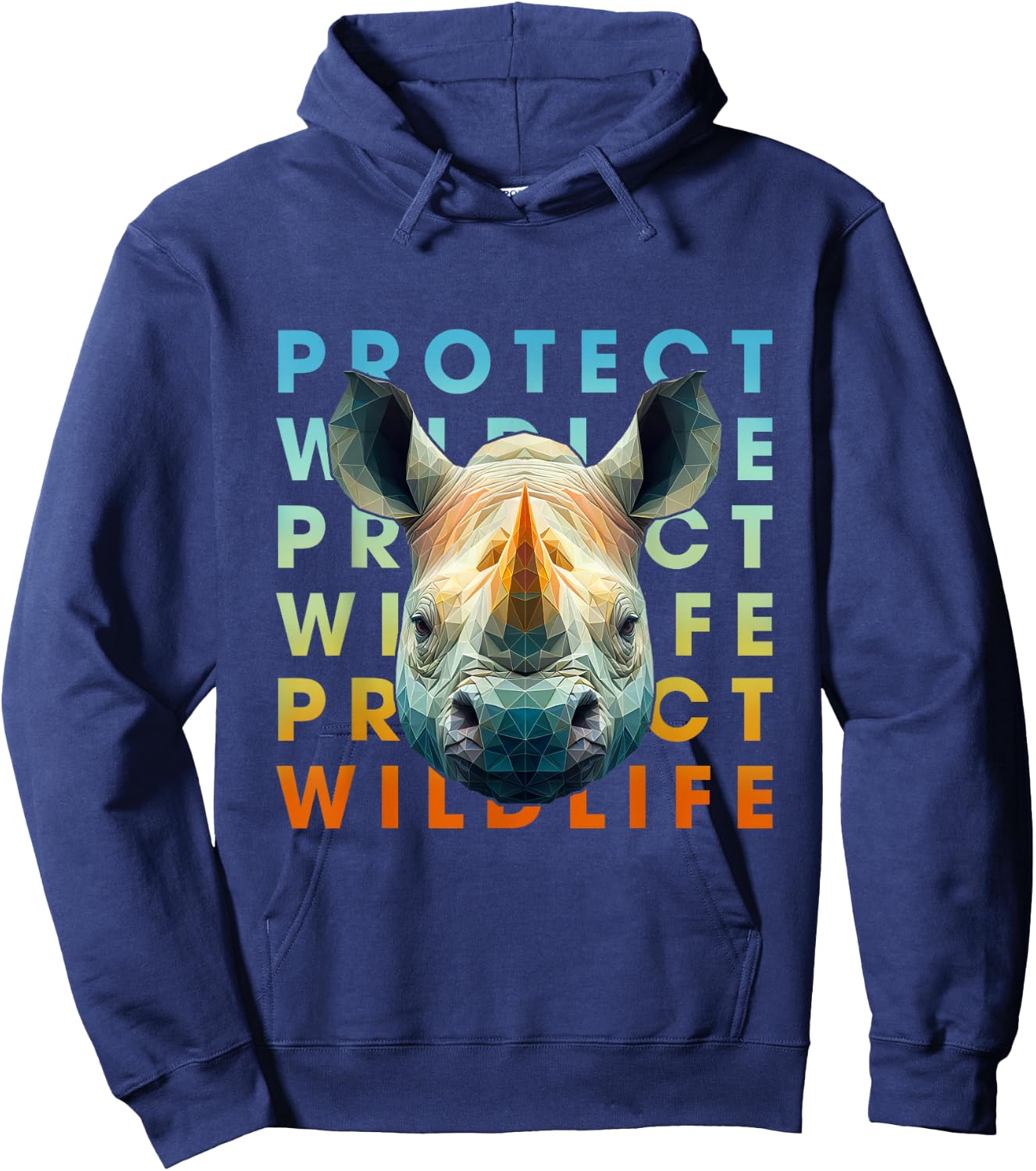 Endangered Animal Protect Wildlife Black Rhino Earth Day Hoodie - Hoodie | Navy