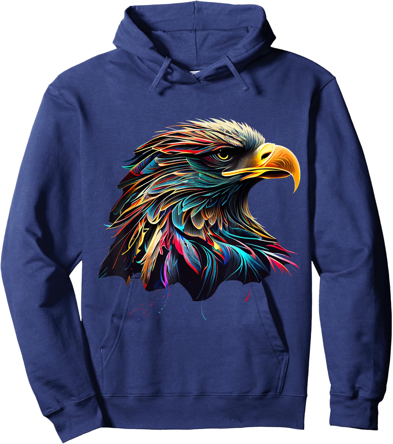 American Bald Eagle Lover Designs -Adults Bald Eagle Lovers Colorful Pop Art American Bald Eagle Hoodie - Hoodie | Navy
