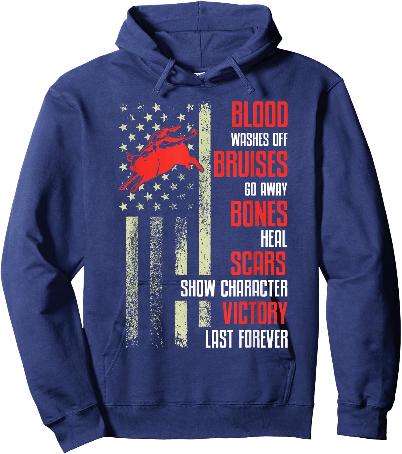 Rodeo Bull Rider Bull Riding Hoodie - Hoodie | Navy