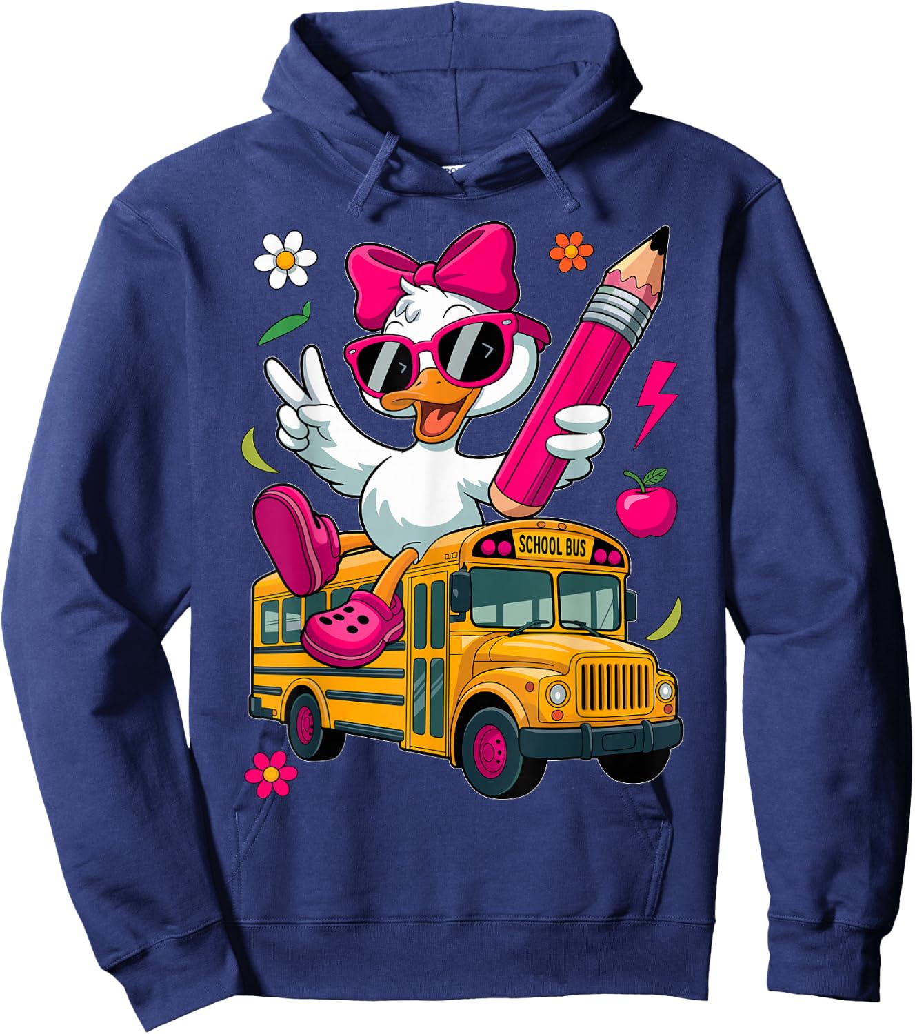 Funny Goose Back To School First Day Of School Girls Boys Hoodie - Hoodie | Navy