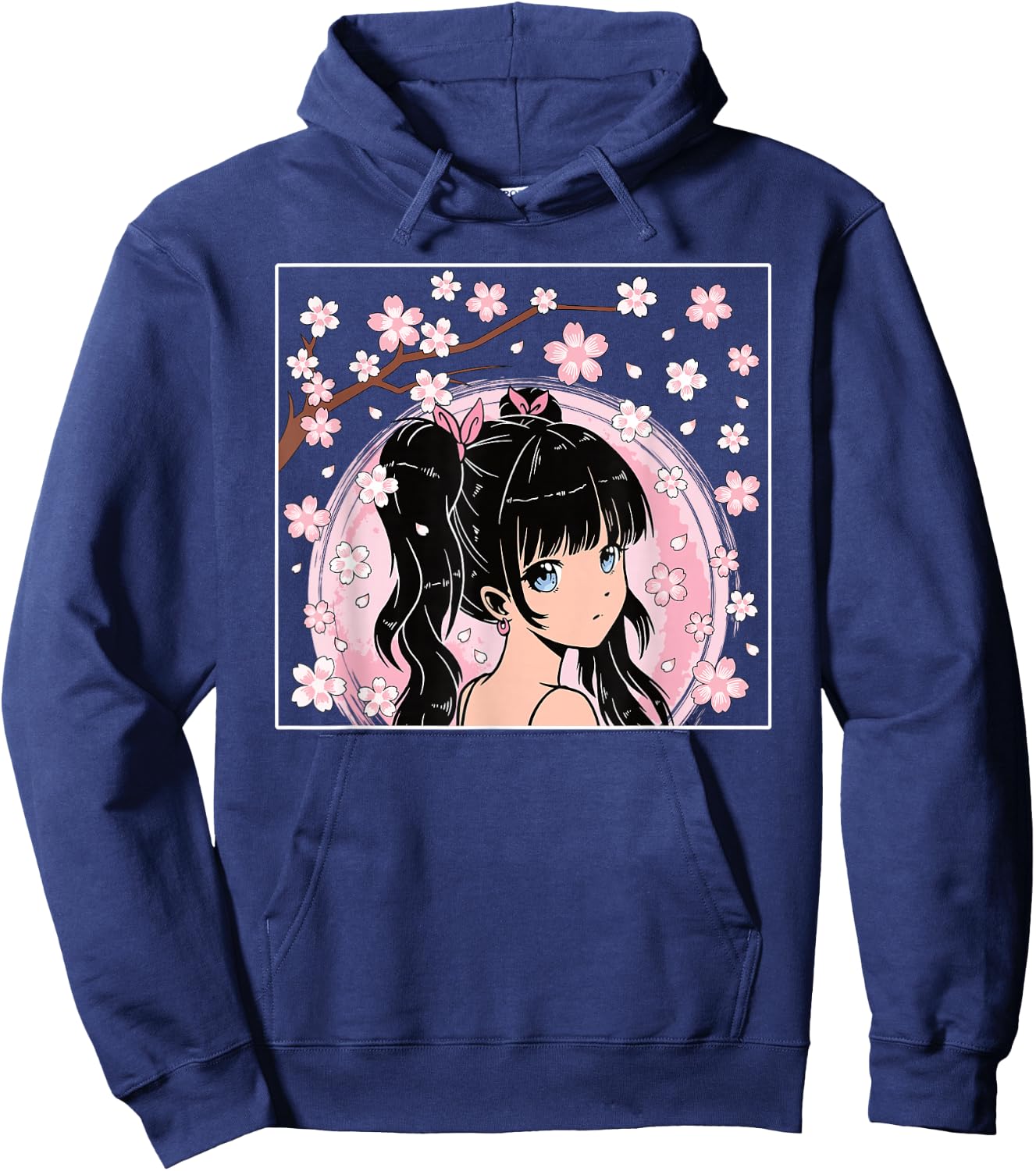 Japanisches Anime Mädchen Otaku Kirschblüte Sakura Damen Hoodie - Hoodie | Navy