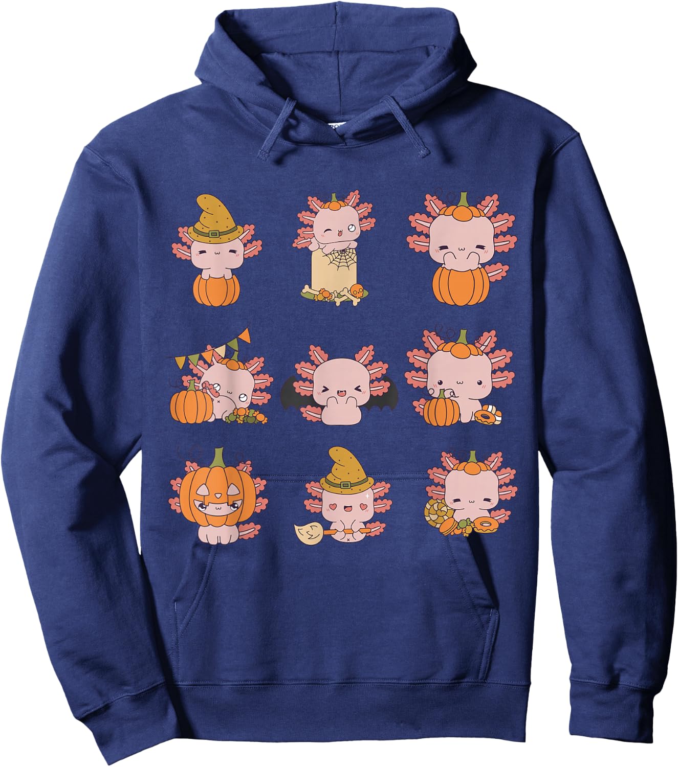 Funny Cute Lazy Halloween Costume Axolotl Toddler Kids Hoodie - Hoodie | Navy