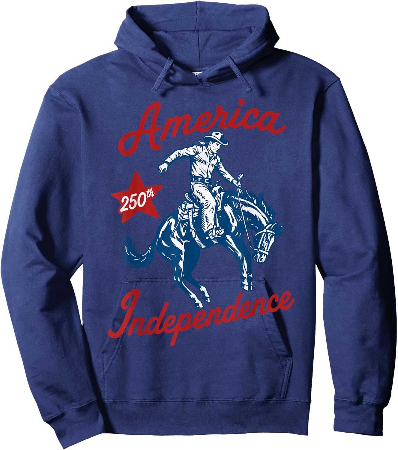 USA 250th Anniversary Patriotic Western Freedom 4th of July Hoodie - Hoodie | Navy