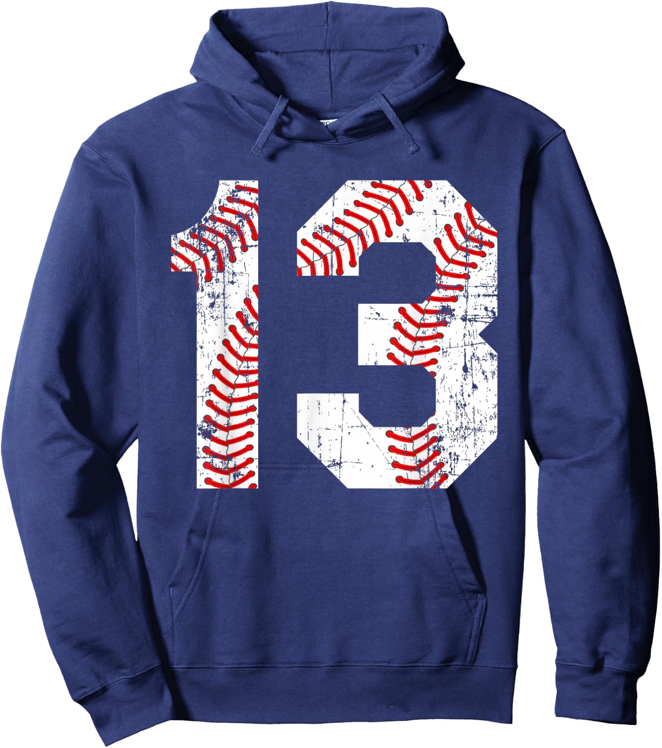Vintage Baseball 13 Jersey Number Hoodie - Hoodie | Navy