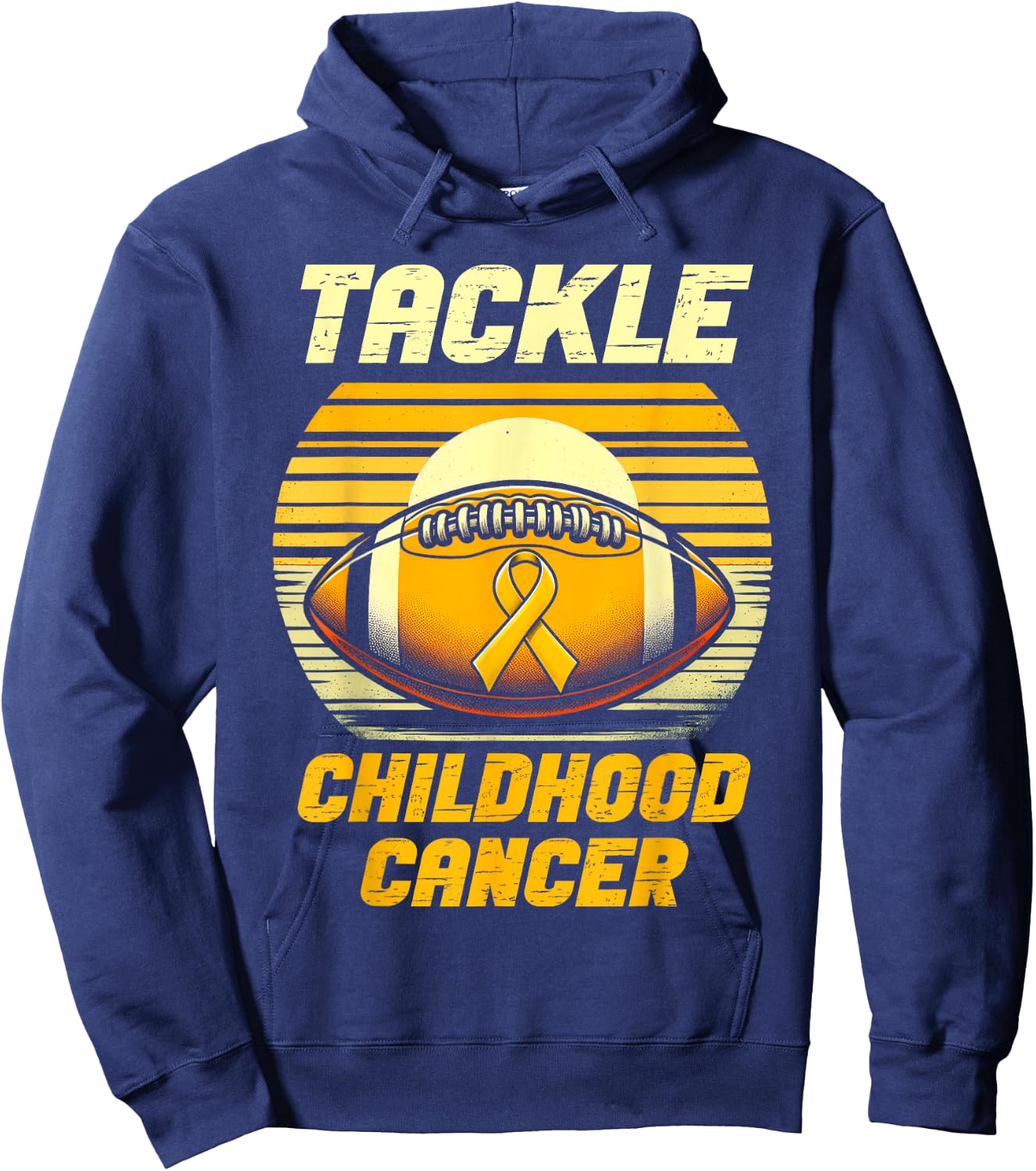 Tackle Football Childhood Cancer Awareness Kids Boys Hoodie - Hoodie | Navy