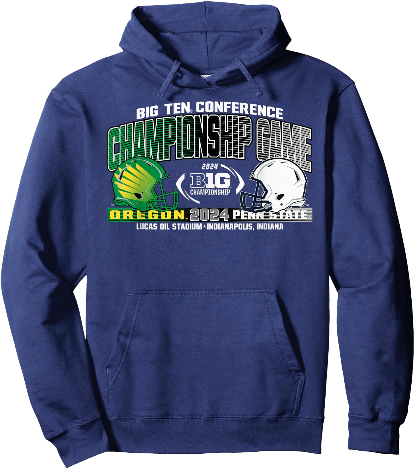 PSU Nittany Lions vs Oregon Ducks Big Ten Championship 2024 Hoodie - Hoodie | Navy