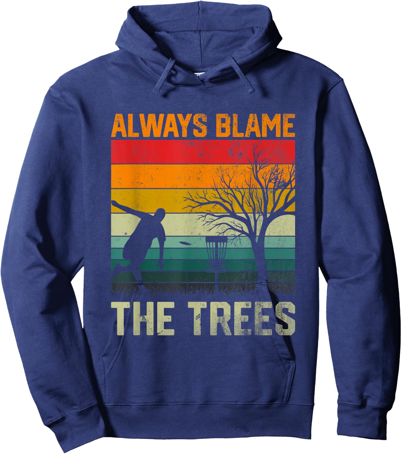 Always Blame The Trees Retro-Frisbee-Discgolf Hoodie - Hoodie | Navy