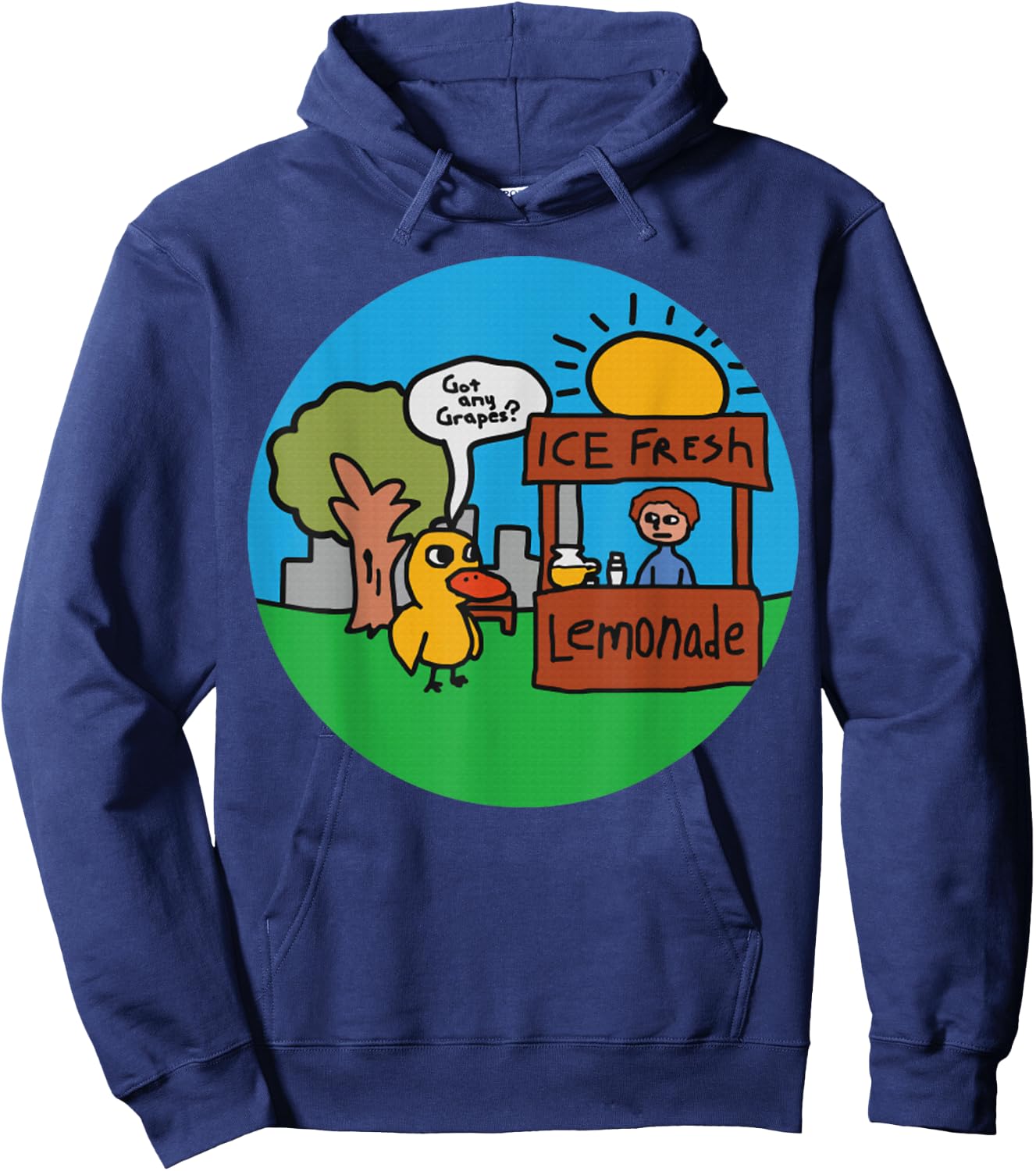 Vintage Lemonade Duck Lemonade Stand Funny Meme Hoodie - Hoodie | Navy