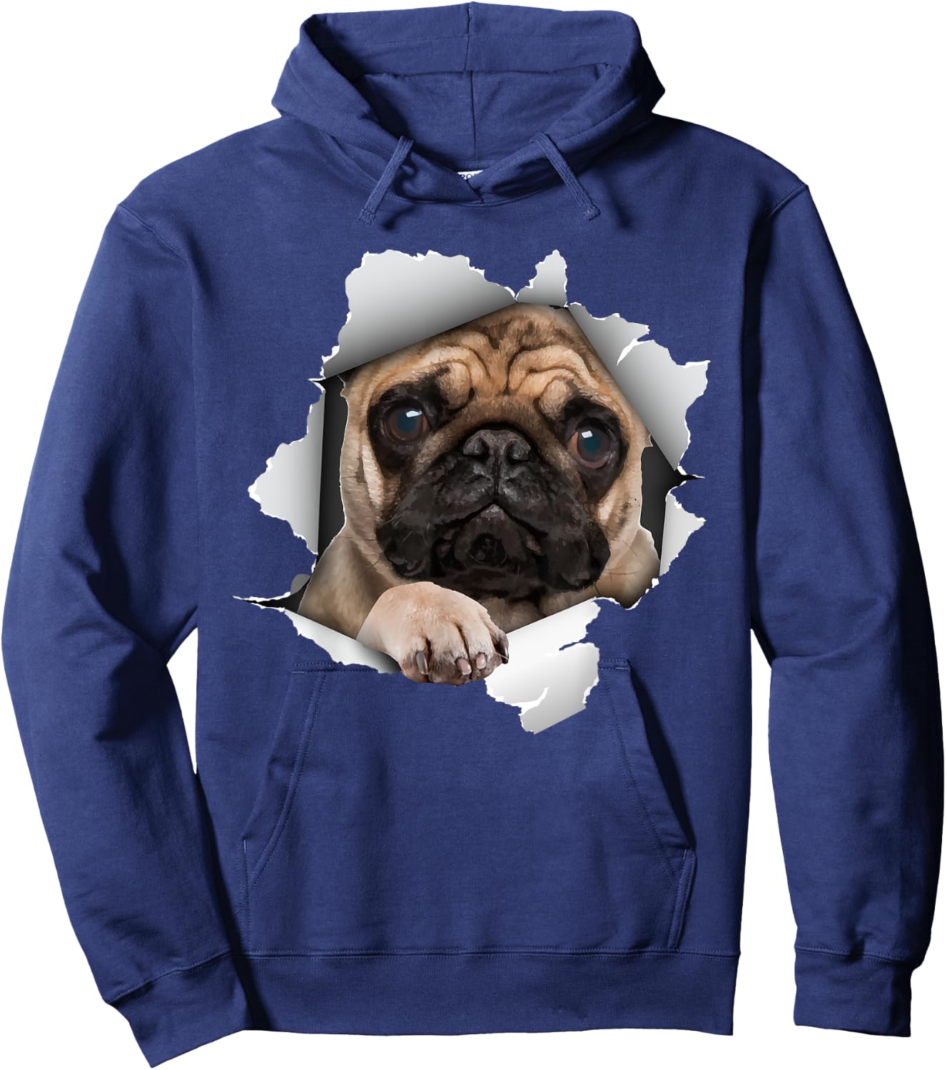 Cute Pug Design Women Kids Pet Dog Breed Pug Lovers Hoodie - Hoodie | Navy