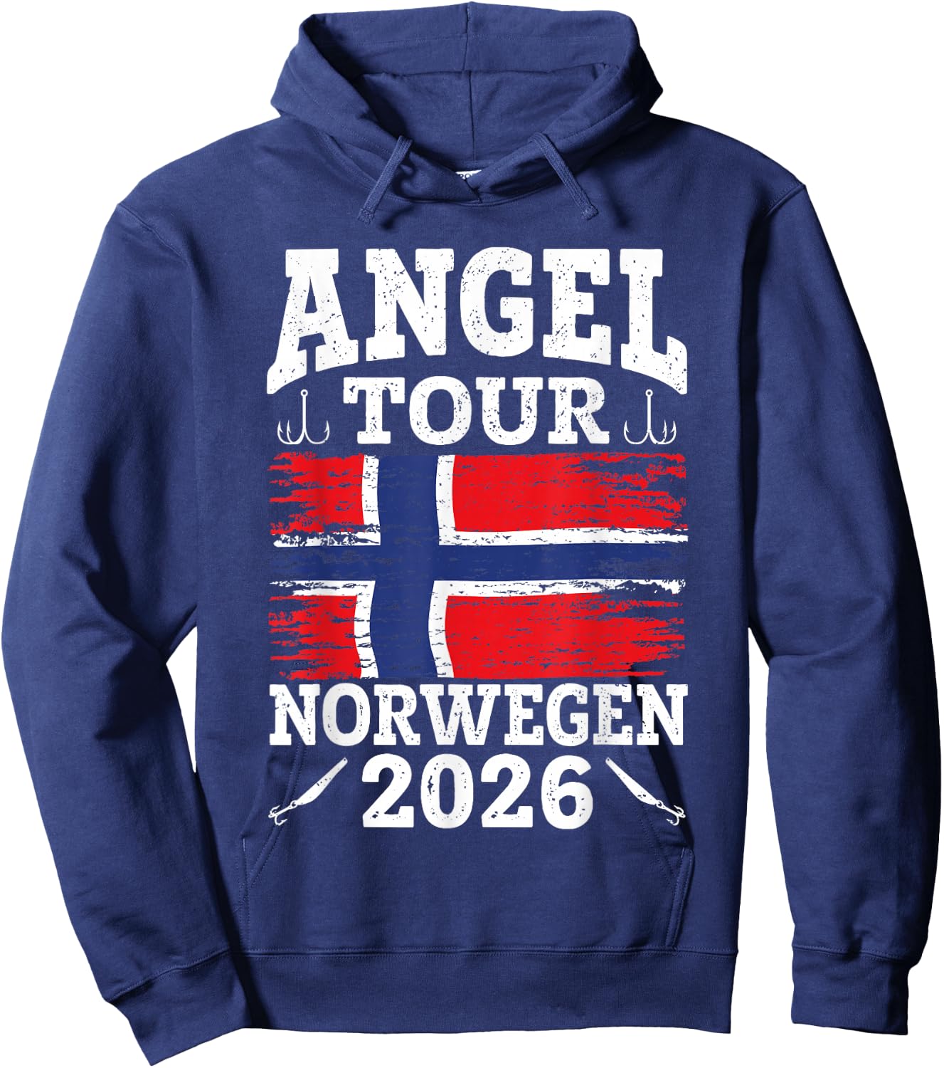 Angel Tour Norway 2026 Fishing Team Norway Flag Angler , black, S Hoodie - Hoodie | Navy