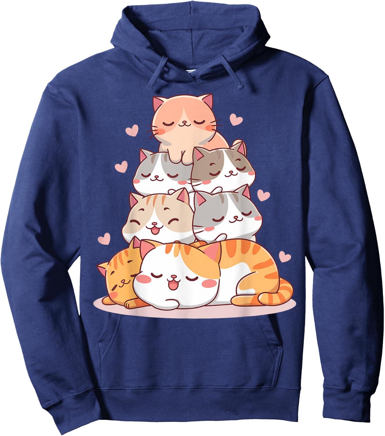 Cat Cute Kitty Anime Kawaii Gifts Women Cat Lover Hoodie - Hoodie | Navy