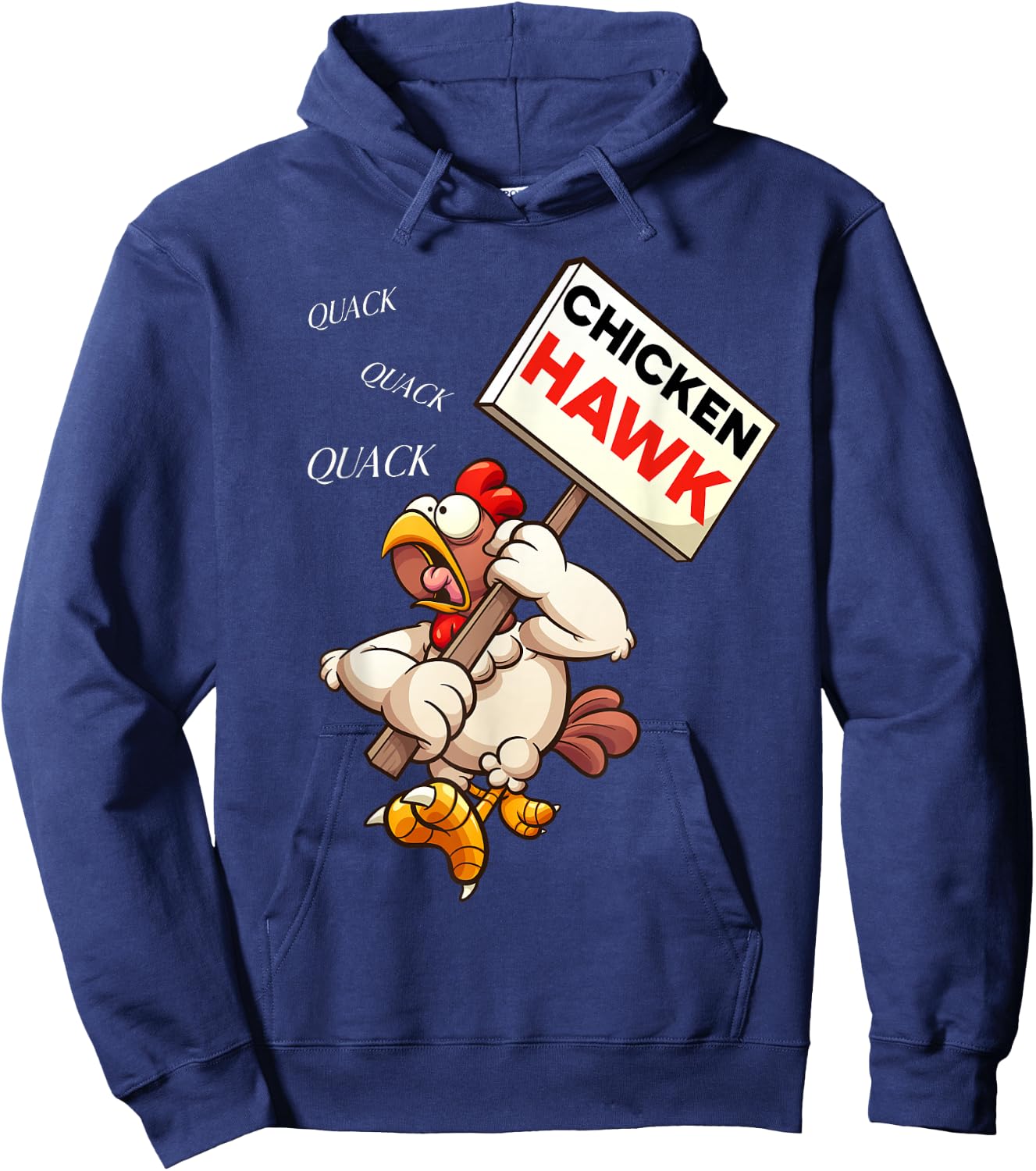 Chicken Hawk Funny Cartoon Design for Humor Lovers Hoodie - Hoodie | Navy