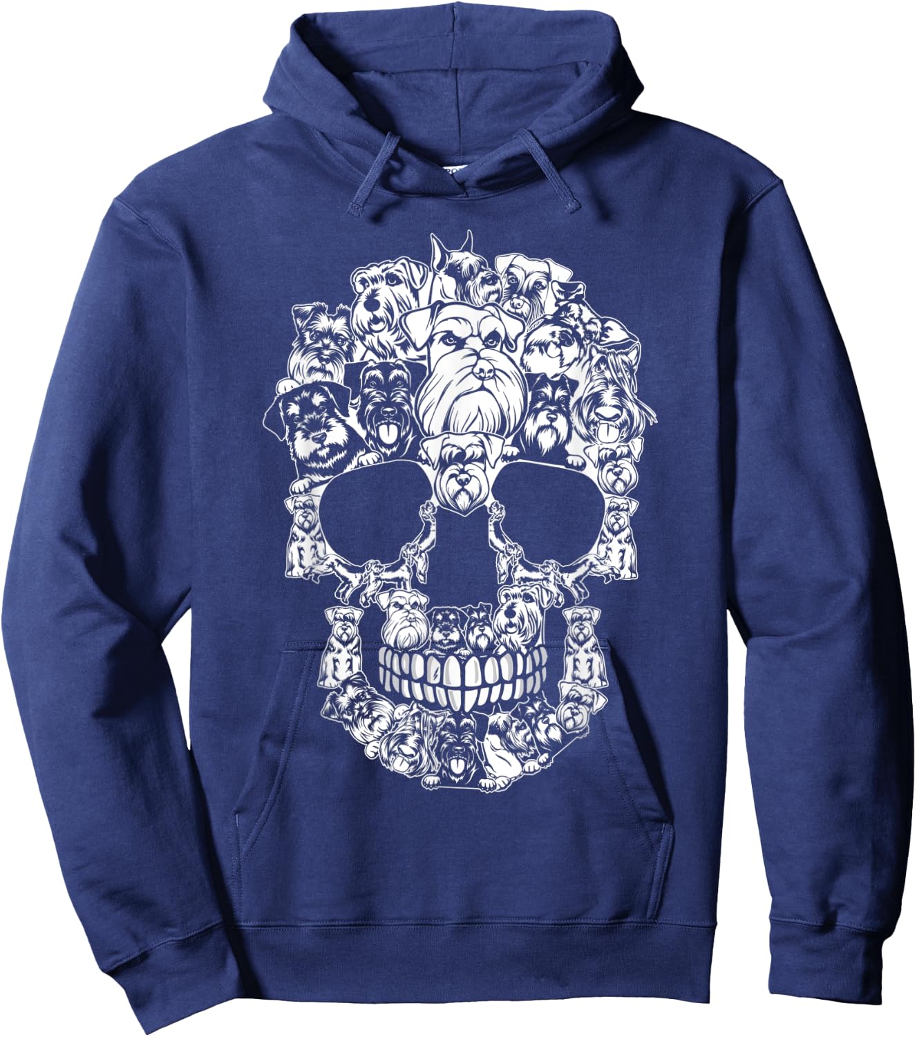 Matching Family Schnauzer Dog Skull Costume Halloween Women Kids Hoodie - Hoodie | Navy