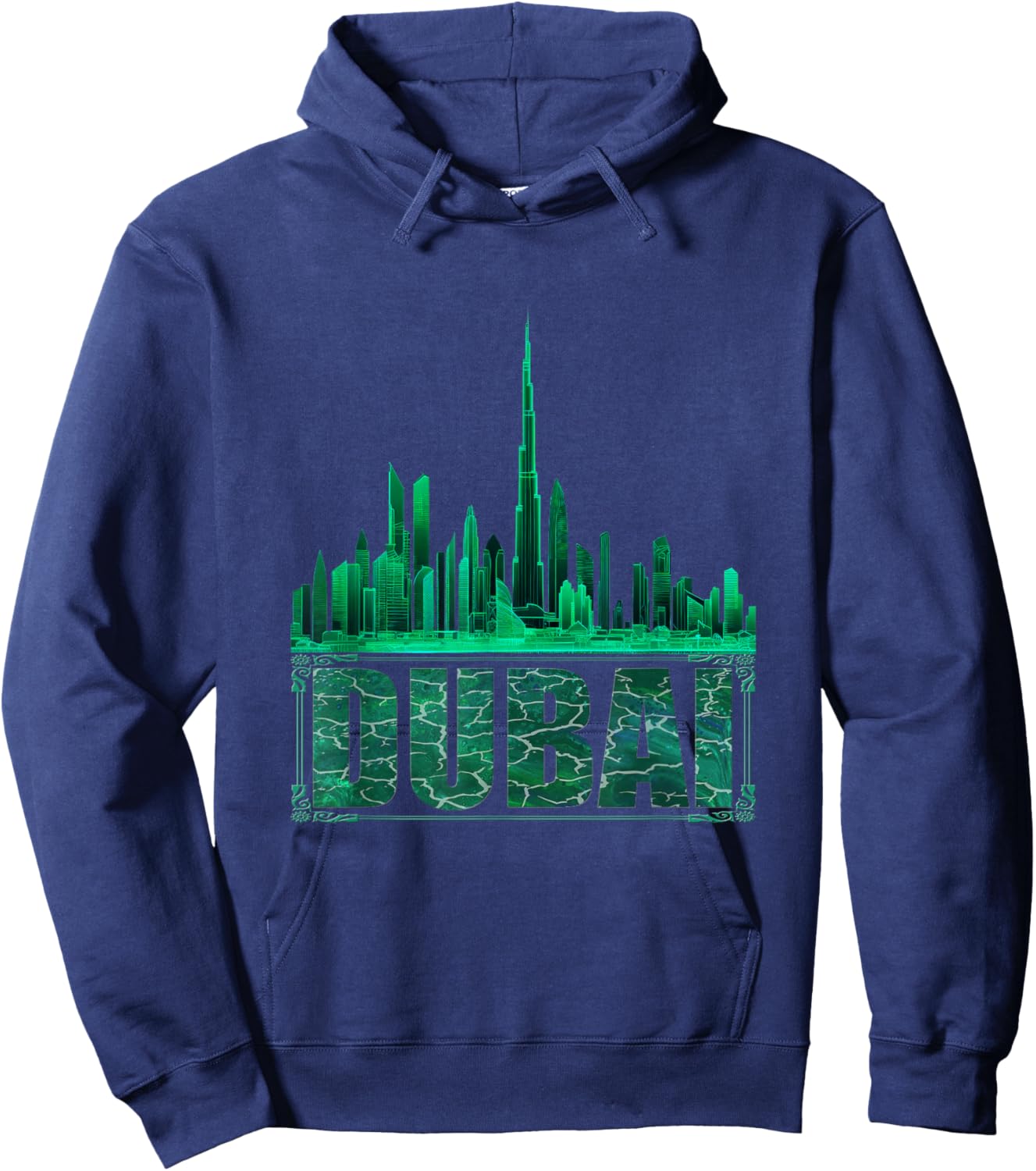 Dubai Burj Khalifa Souvenir United Arab Emirates Skyline UAE , Black, S Hoodie - Hoodie | Navy