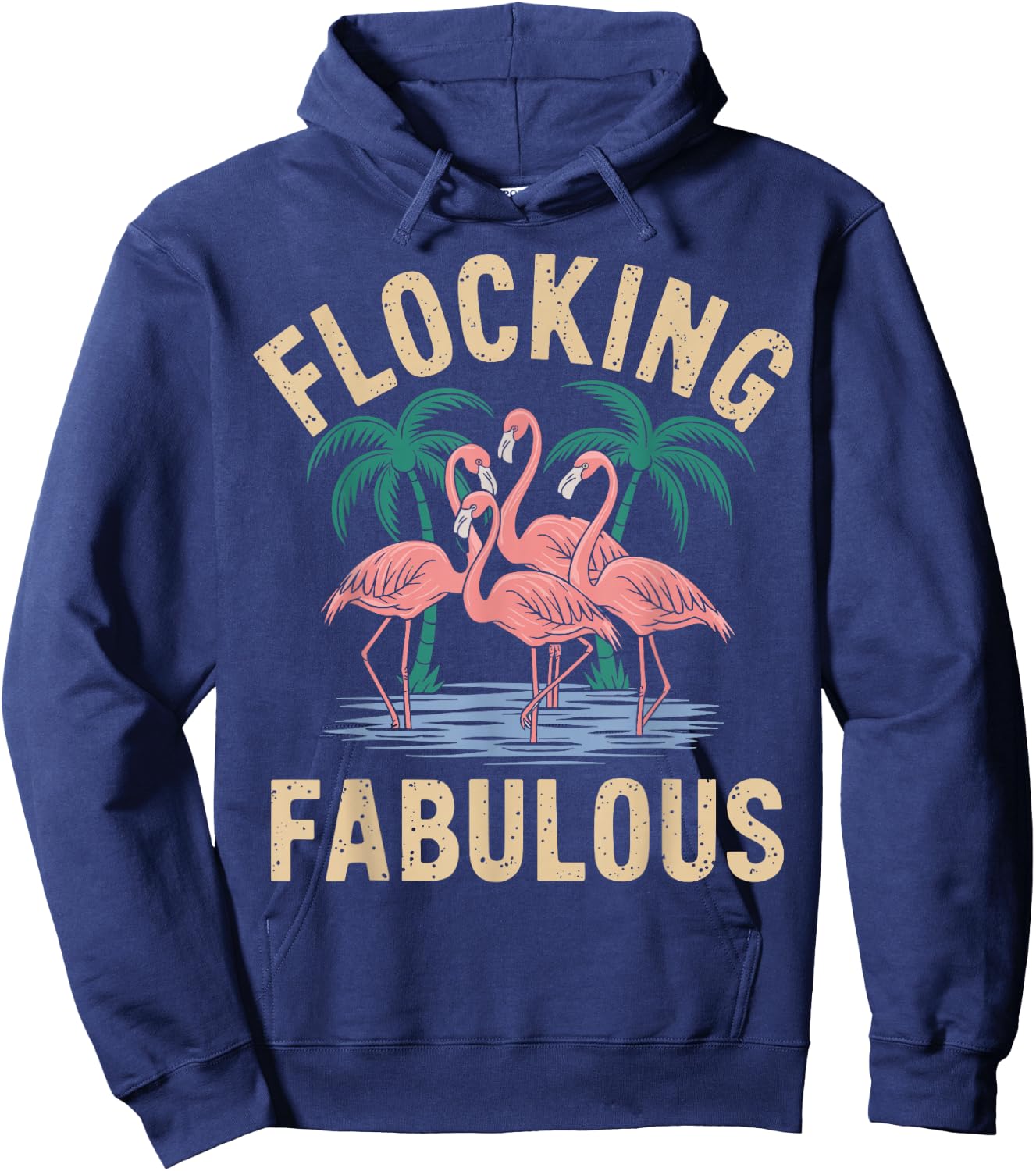 Flocking Fabulous Flamingo Hoodie - Hoodie | Navy