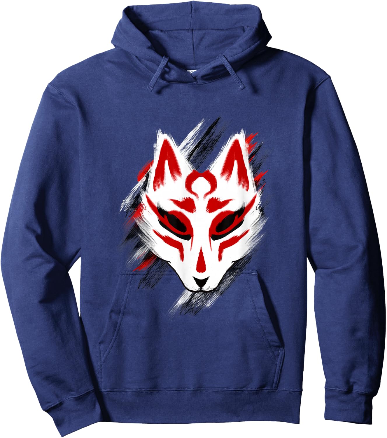 yokai shirt Kitsune mask traditional japanese art t shirt Hoodie - Hoodie | Navy